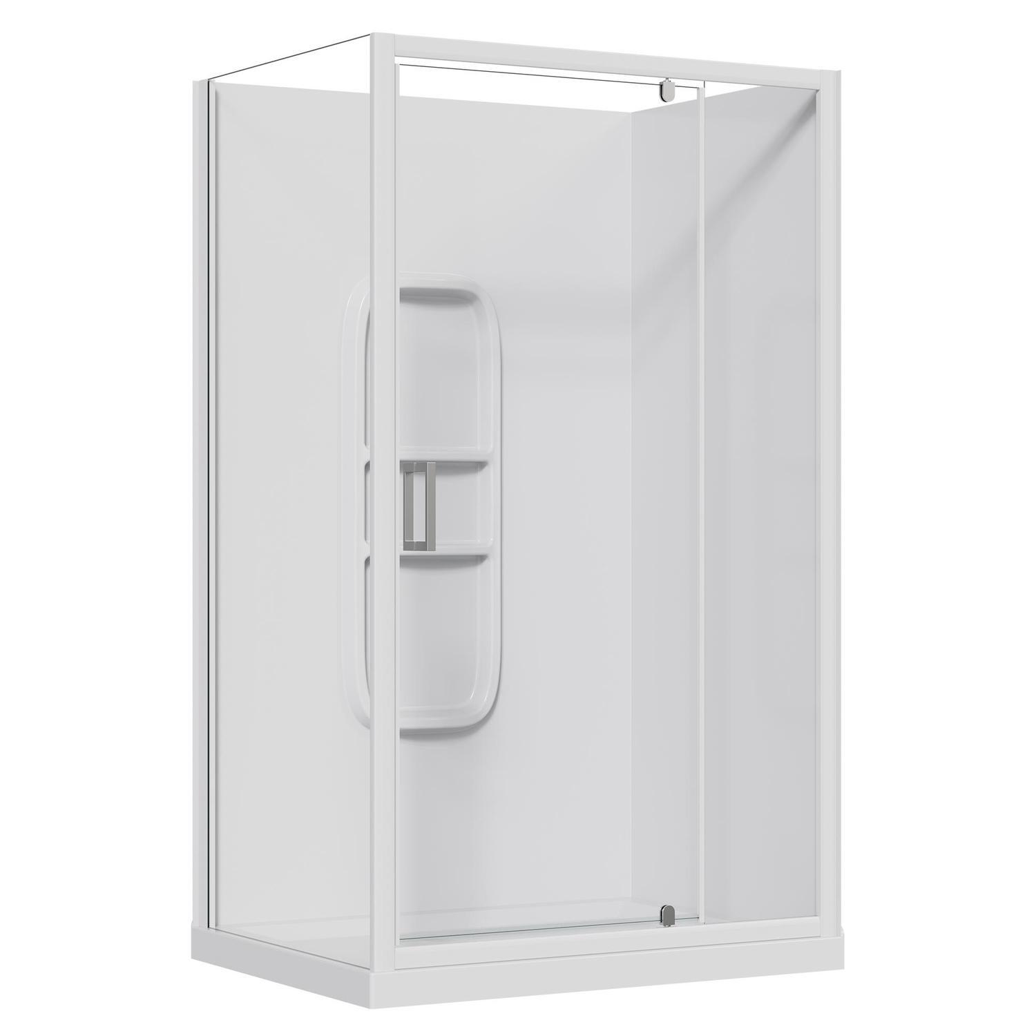 2 Sided Side Mould Acrylic Shower RH 1200 x 900 x 2015mm White