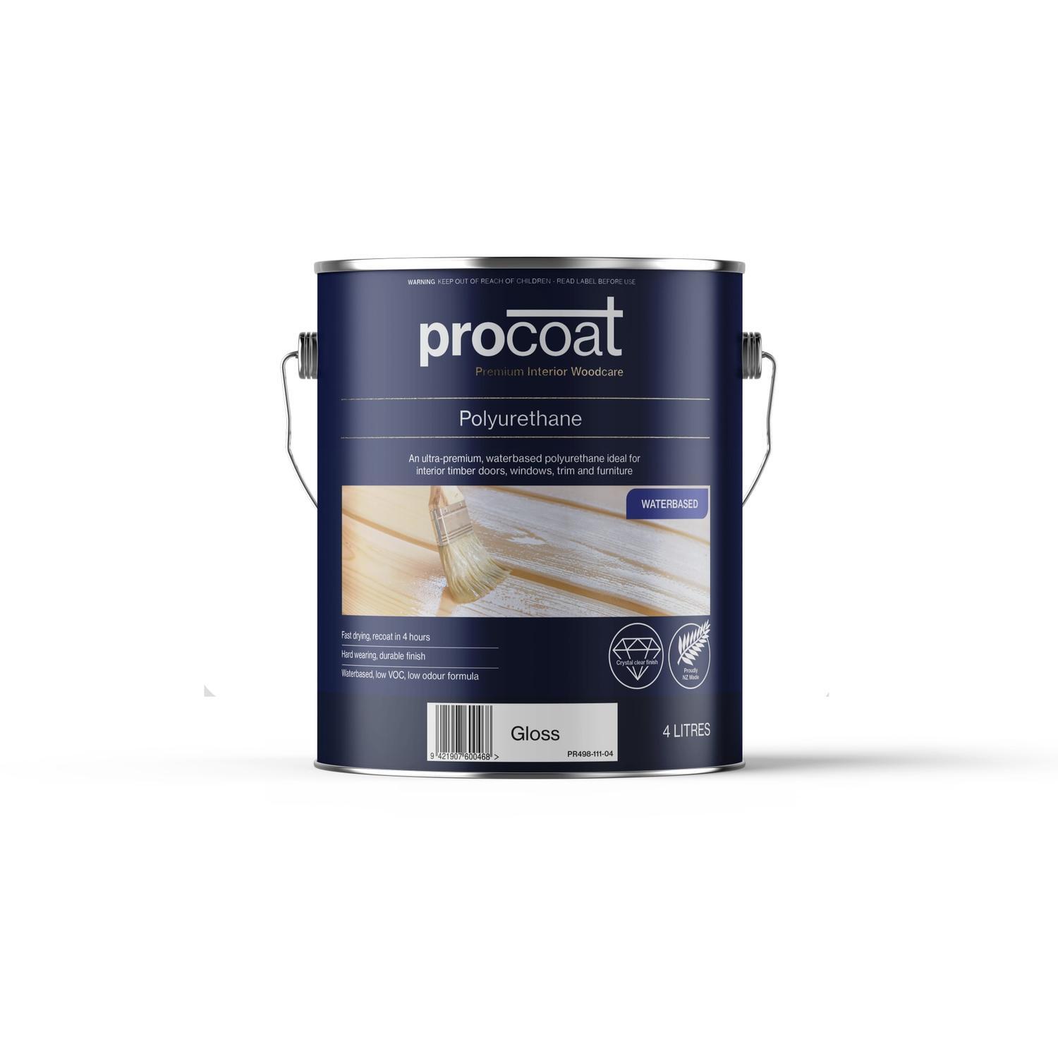 Premium Interior Polyurethane (waterbased) Gloss 4 litre Clear
