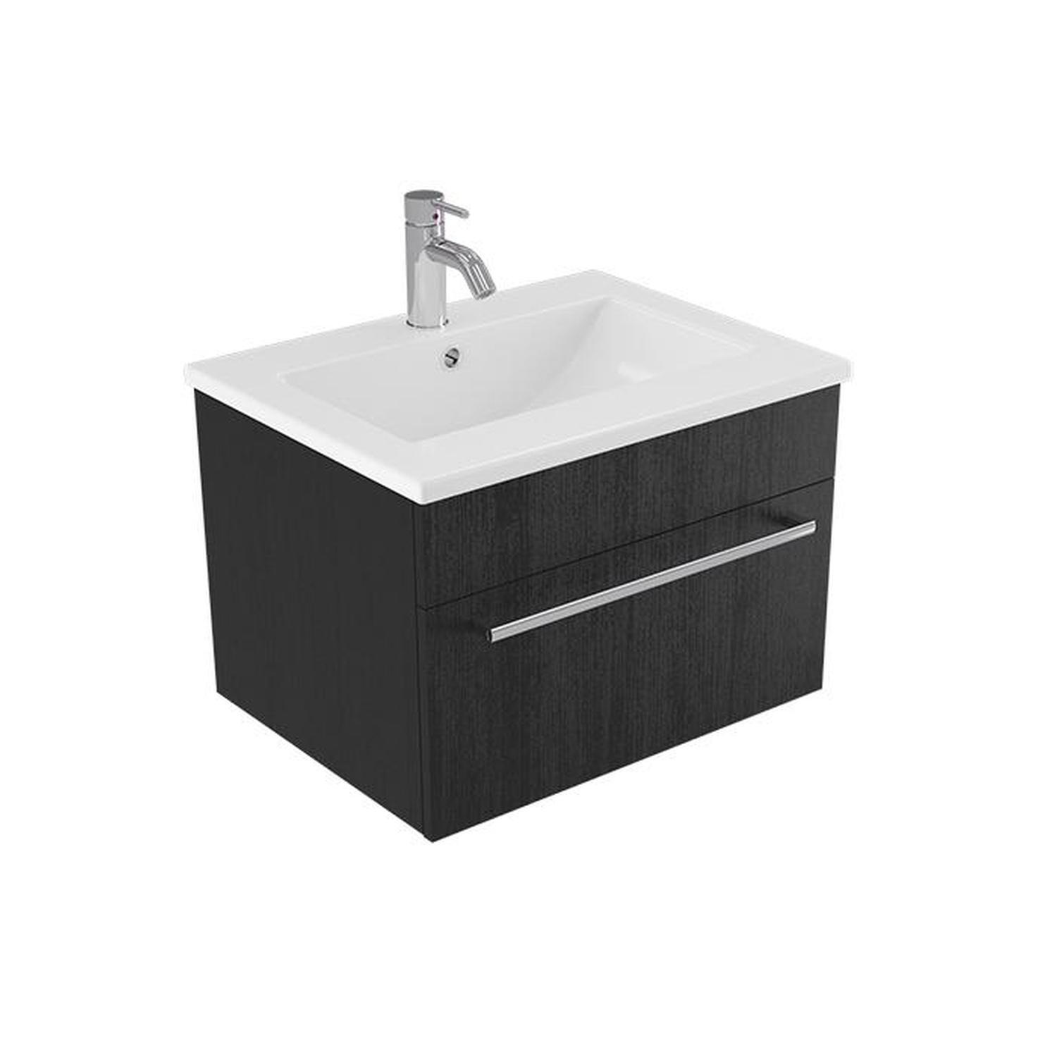 Calais Wall Vanity 600mm Black