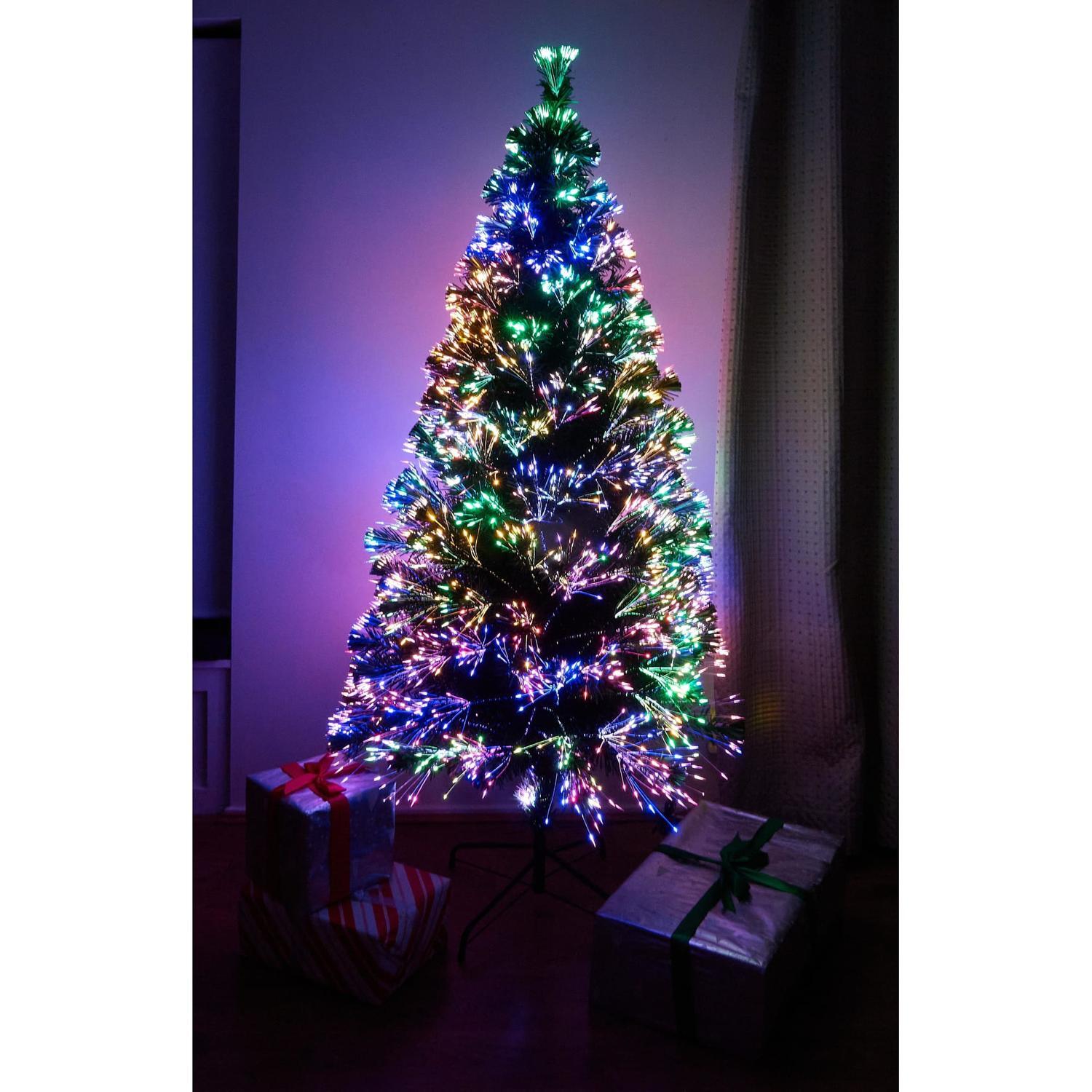 Fibre Optic Tree with Lights H: 1.8m/Plug-In Multi Colour & Warm White