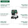 Bosch PAS20-220P 1200W Wet Dry Vacuum Cleaner Set 20L Stainless Steel 220m Bar Incl: Extension pipes, Suction Hose + Handle, Floor Nozzle, Crevice Nozzle, Vac Fleece Bag, Flat Pleated Filter, Universal Adapter