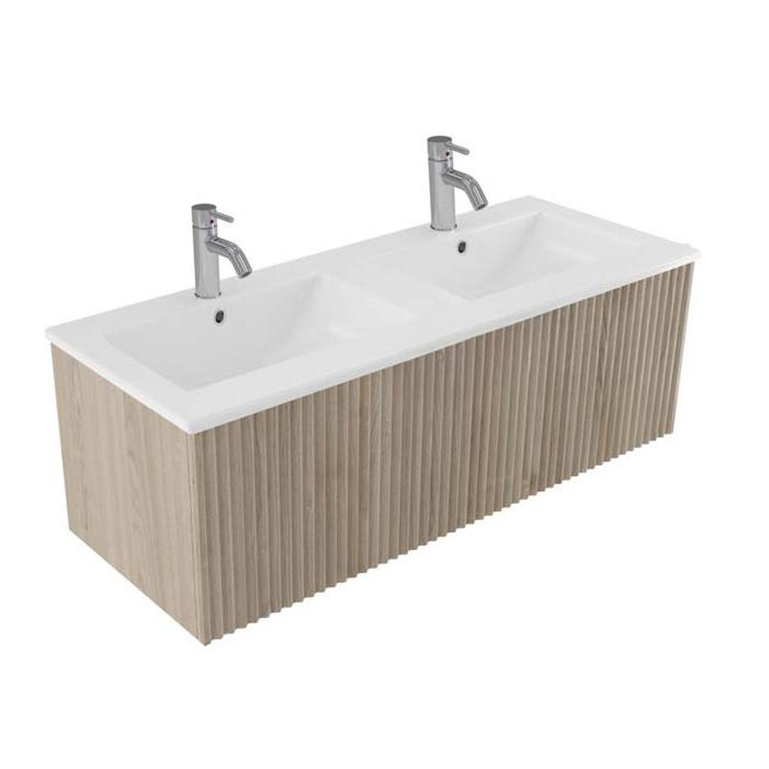 Wave Wall Hung Double Bowl Vanity 1200mm Legna