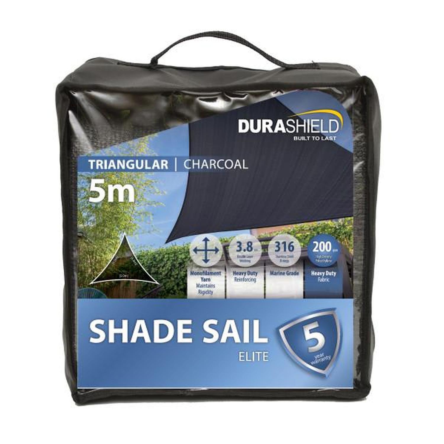Shade Sail Elite Triangle 5M Charcoal