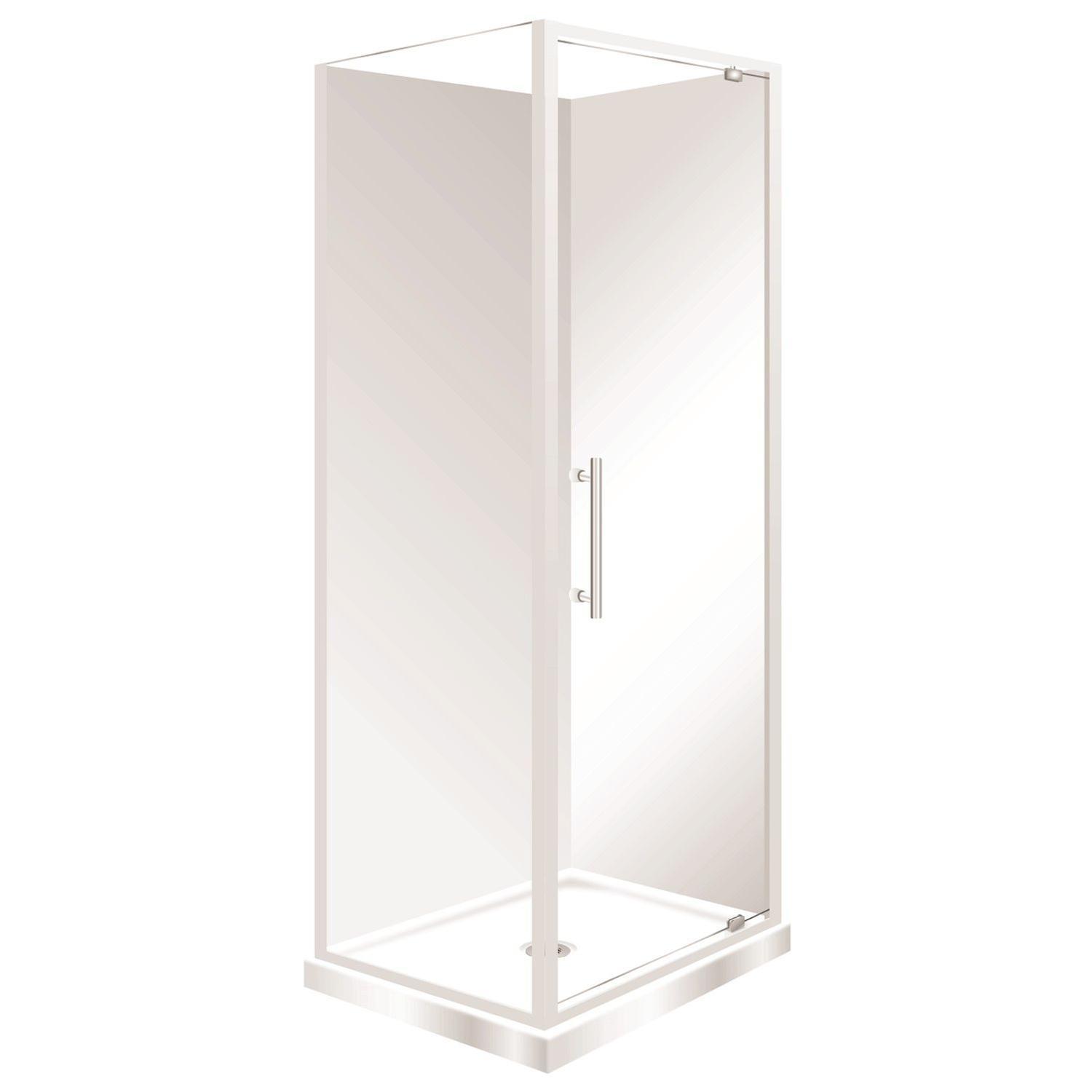 Aquarius Square Shower Flat Wall Right Hand Tray with Pivot Door