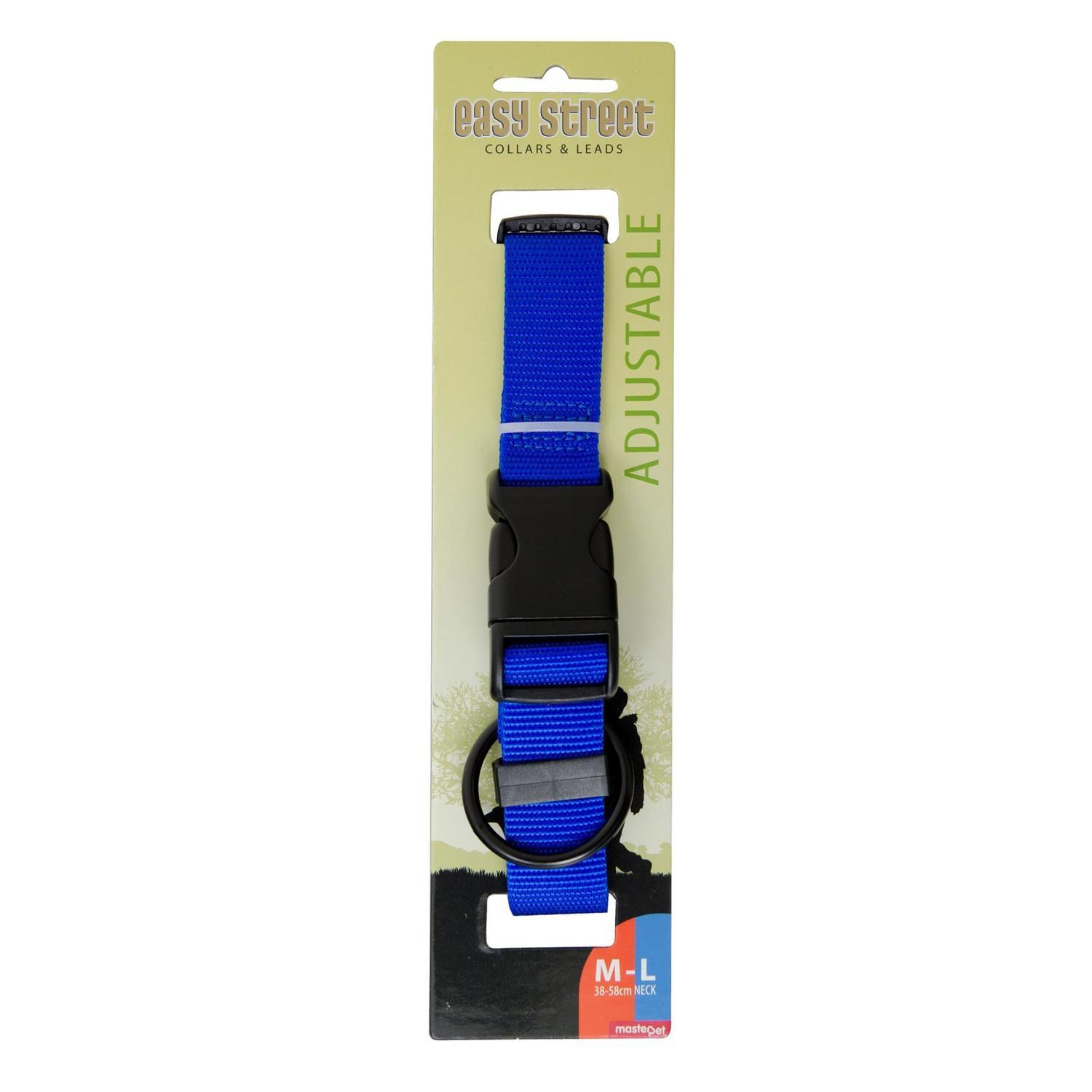 Easy Street Dog Collar Blue M-L