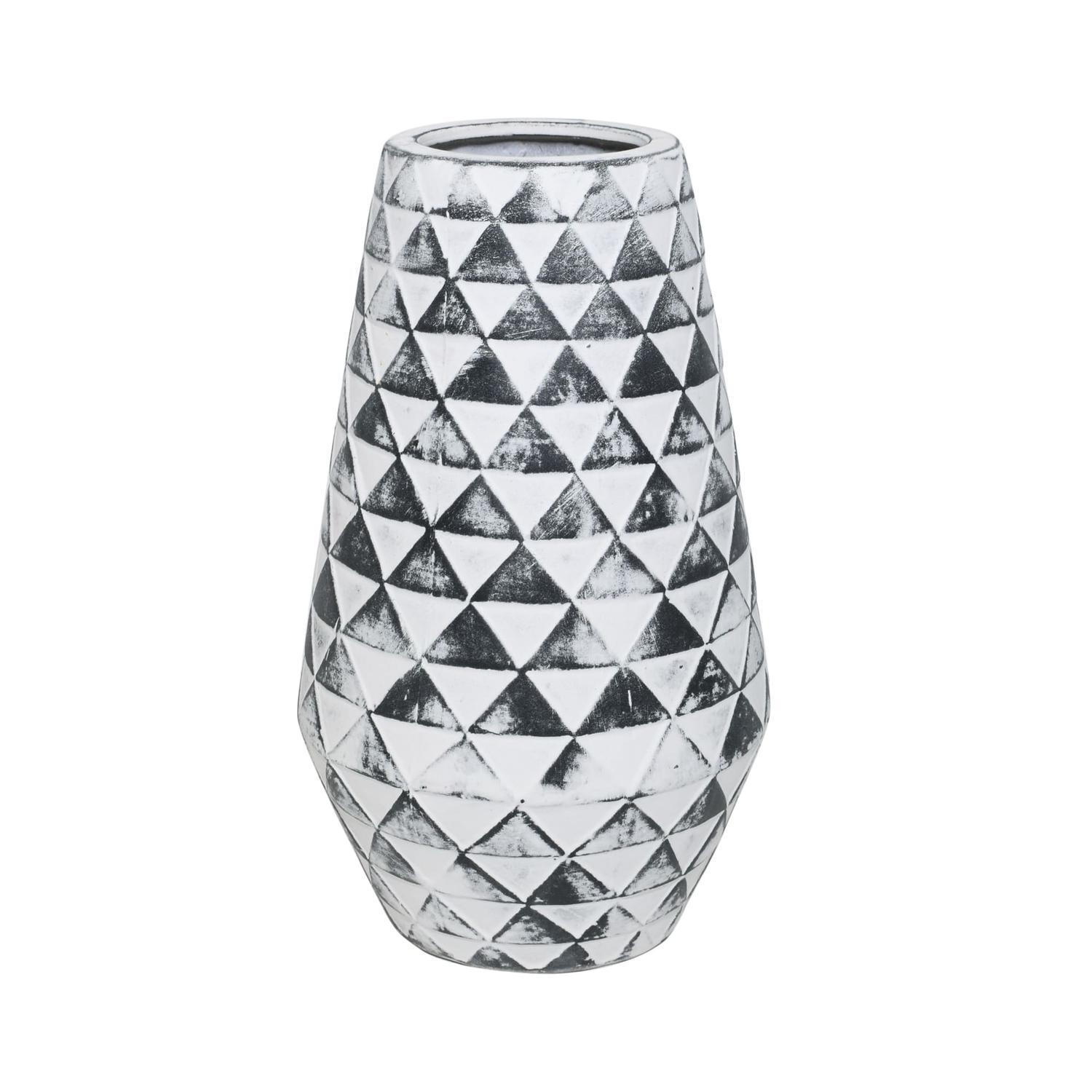 Black And White Triange Ceramic Vase