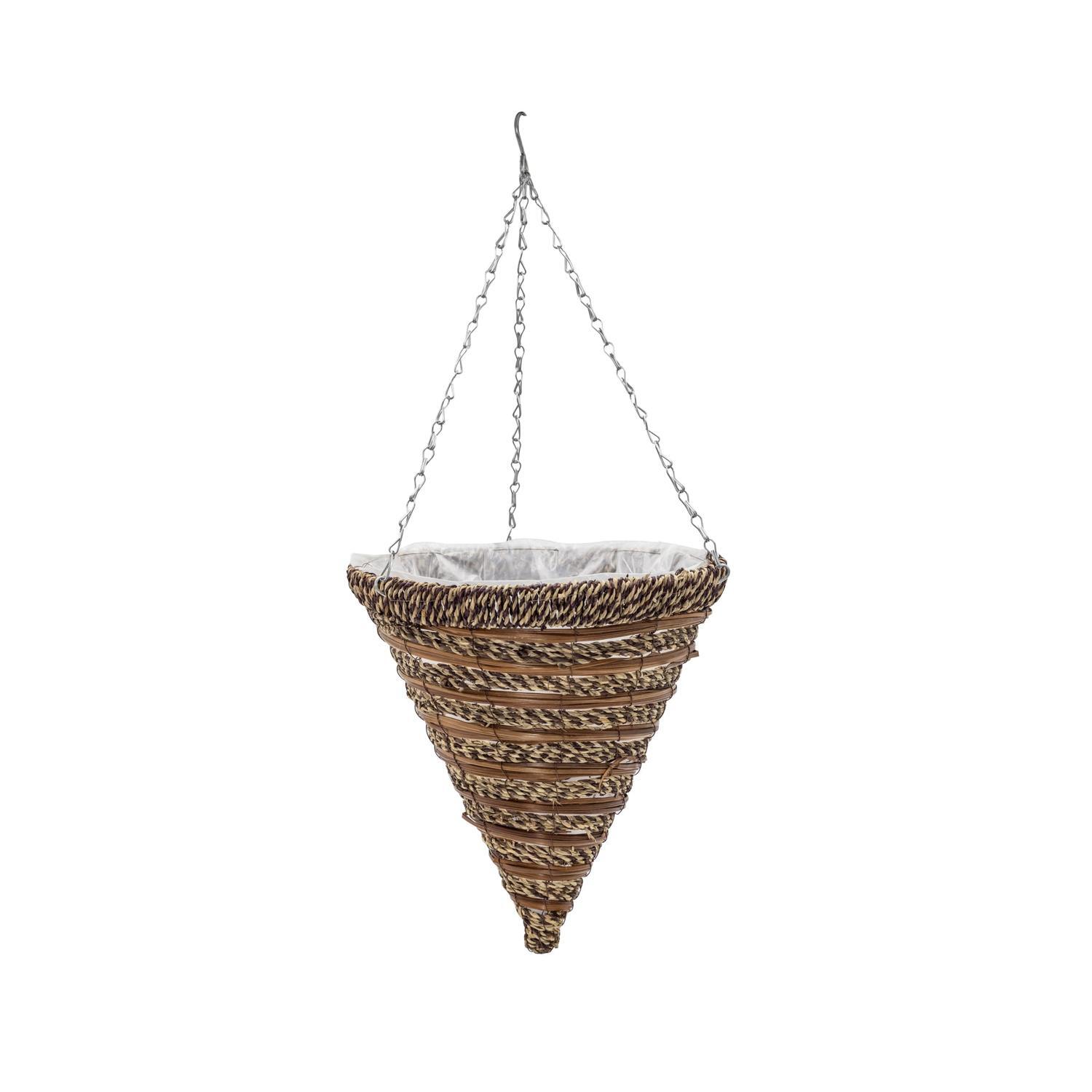 Sisal & Fern Cone Hanging Basket