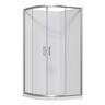 Curved Flat Wall Acrylic Shower Offset Waste 1000 x 1000 x 2015mm Chrome