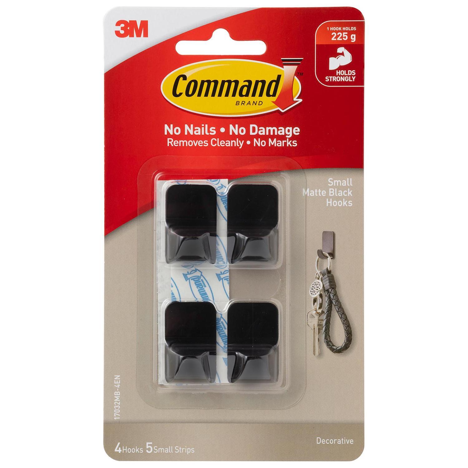 Hook Adhesive Remove Small Black 4PK