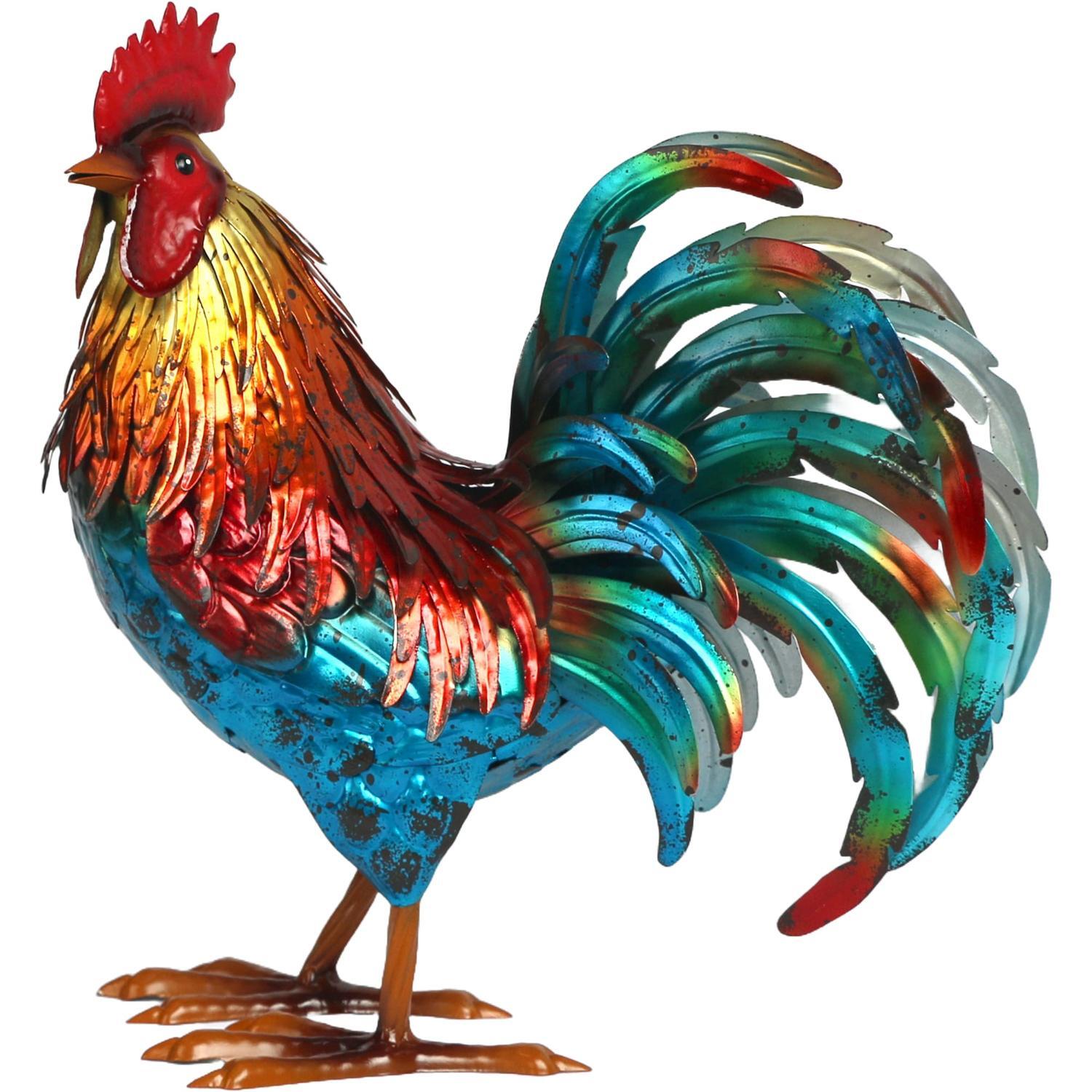 Metal Rooster Blue