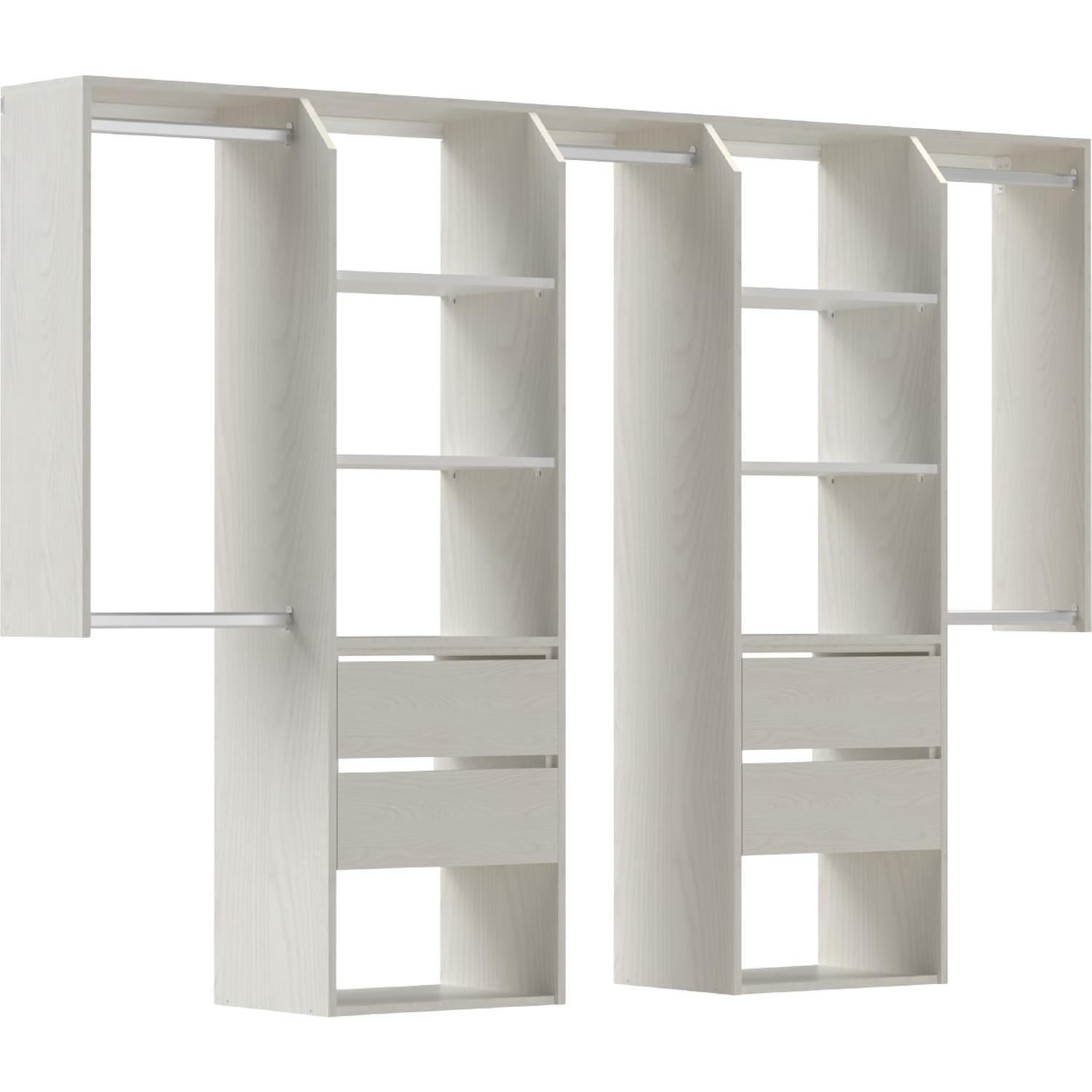 Customisable Wardrobe with Drawers (Large) 1800- 2400 mm Washed Oak