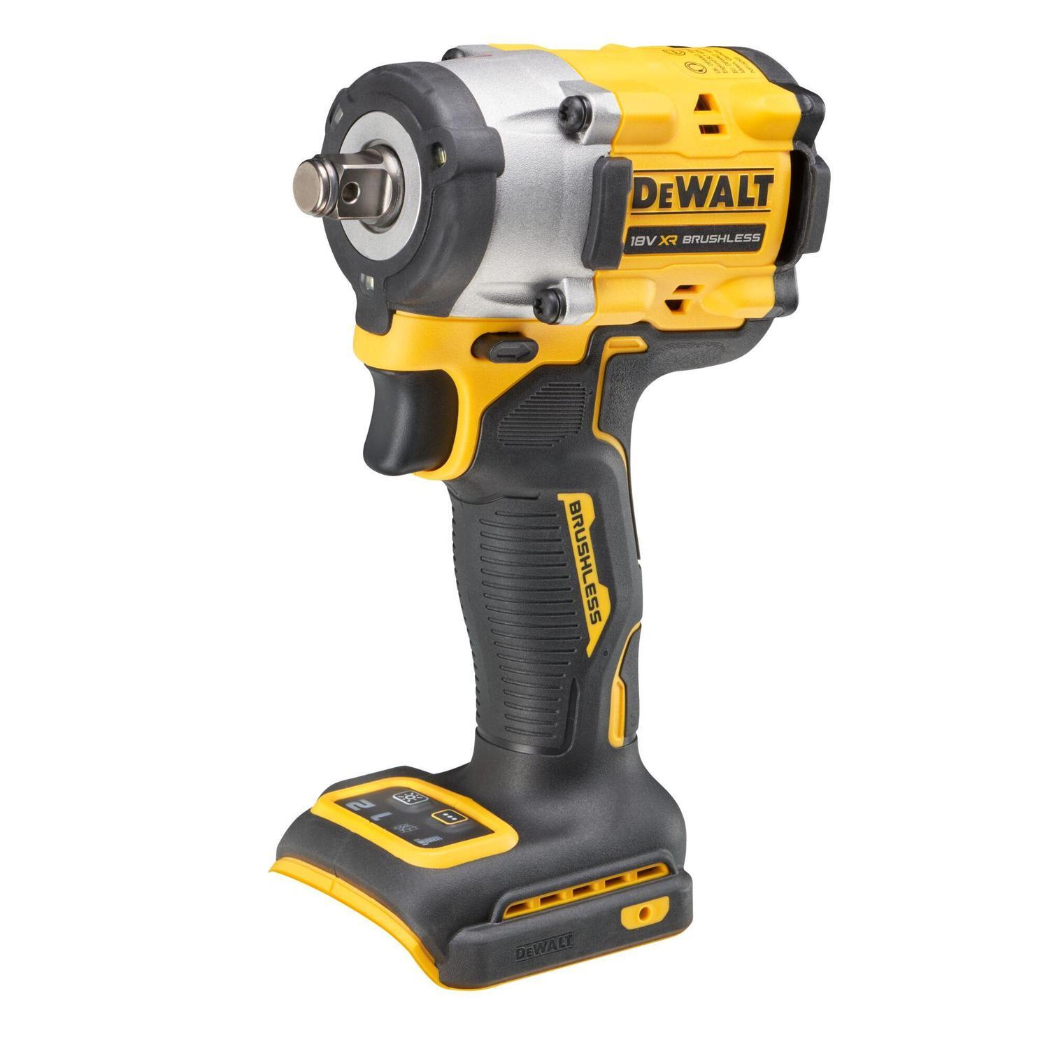 XR Brushless 1/2Inch Impact Wrench Hog Skin 18 Volt Yellow and Black