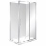 Capricorn Square Shower Flat Wall Right Hand Tray with 2 Panel Sliding Door