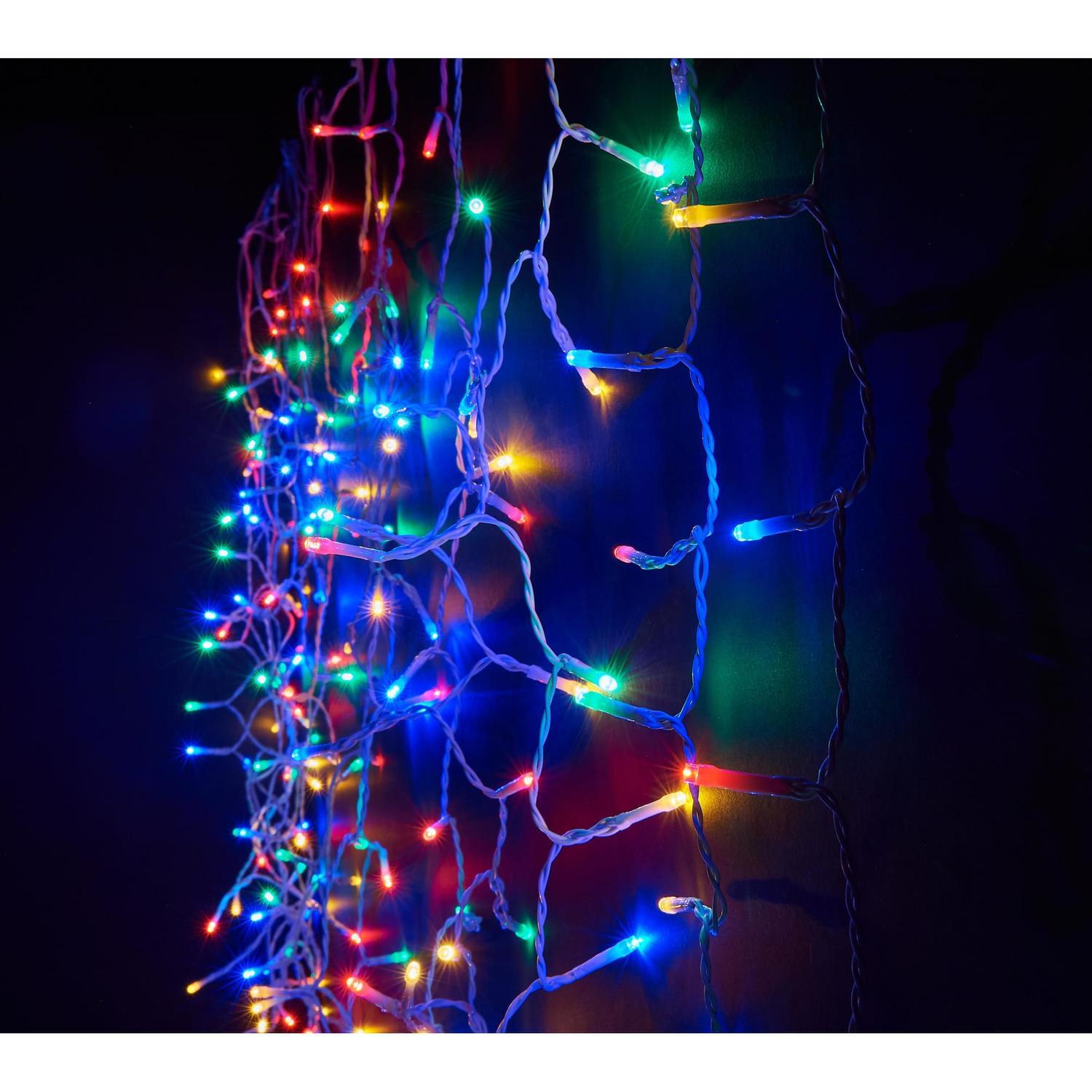 Connectable Curtain Light Lighted wire length: 2m / Low Voltage Warm White and Multi Colour