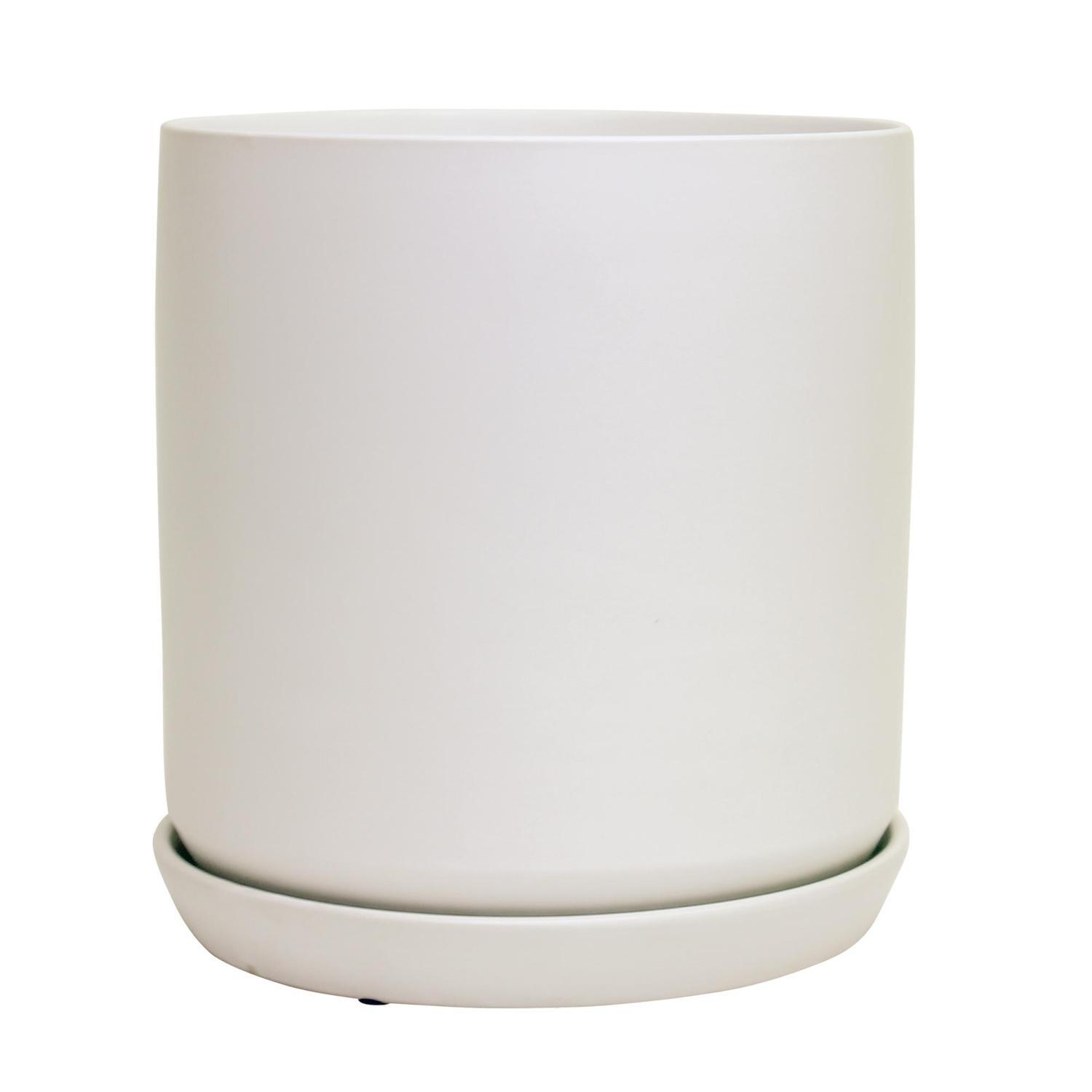 Indoor Adelle Pot and Saucer 15cm White