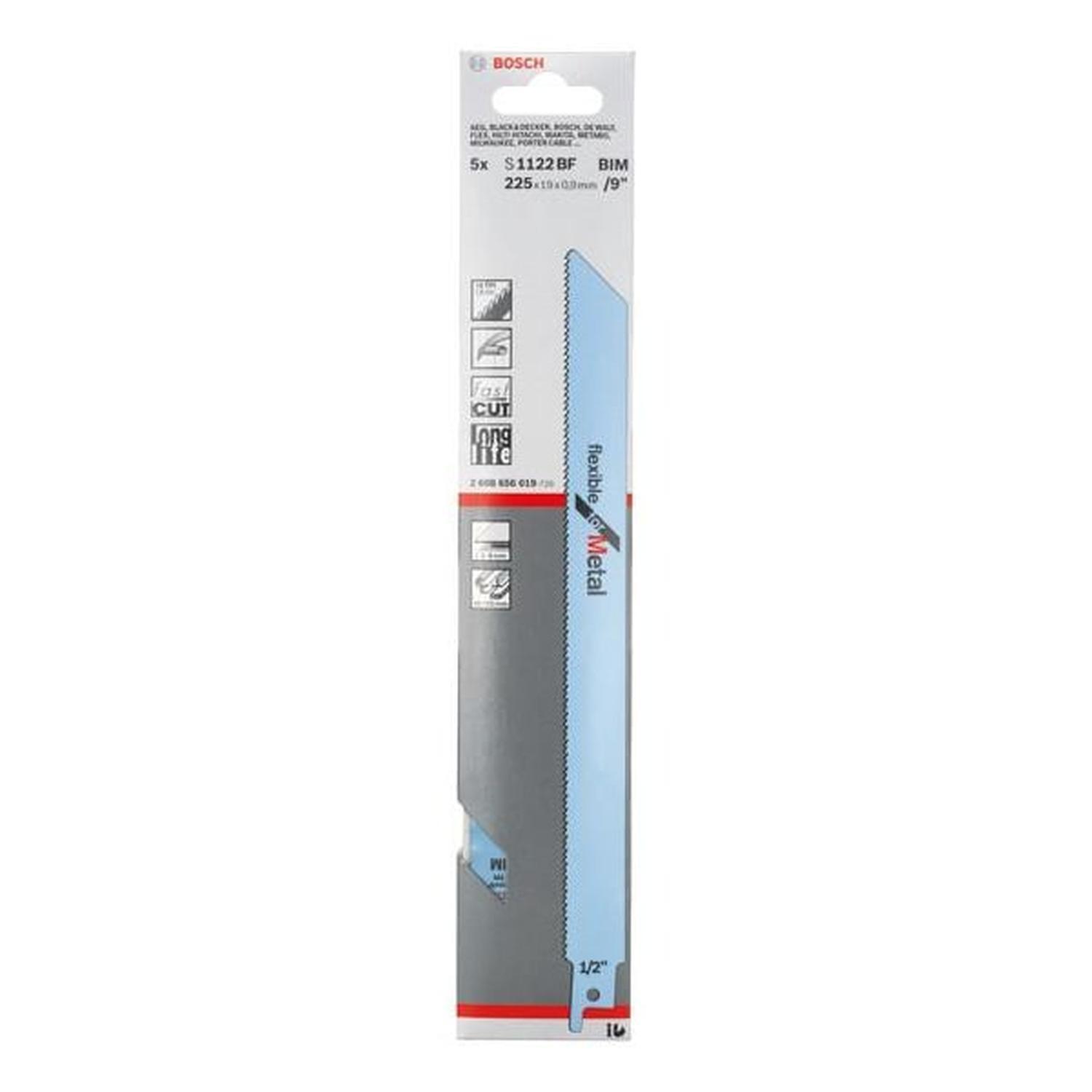 Metal Reciprocating Saw Blade 5 piece Set 225mm