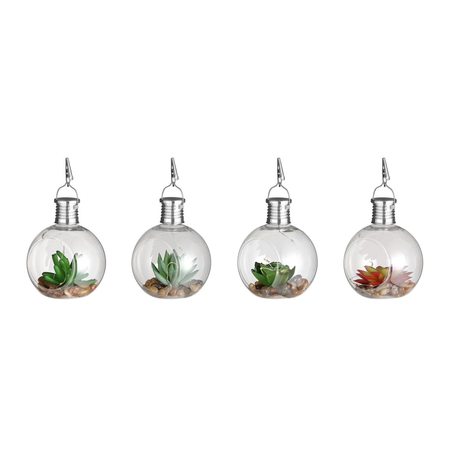 Solar Bulb Light w Succulent Assorted