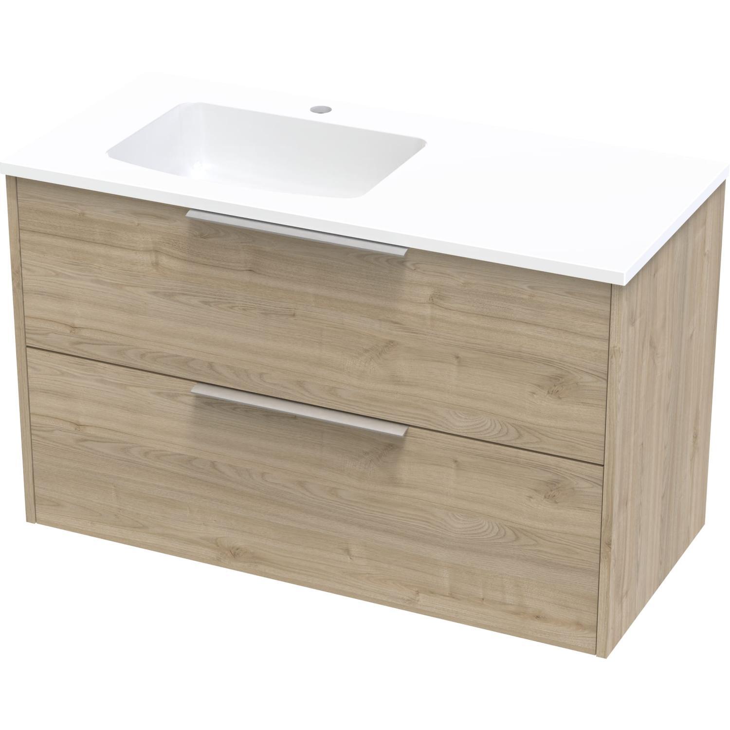 Nikau Grove 1000 Left Hand Bowl Double Drawer Wall Colour