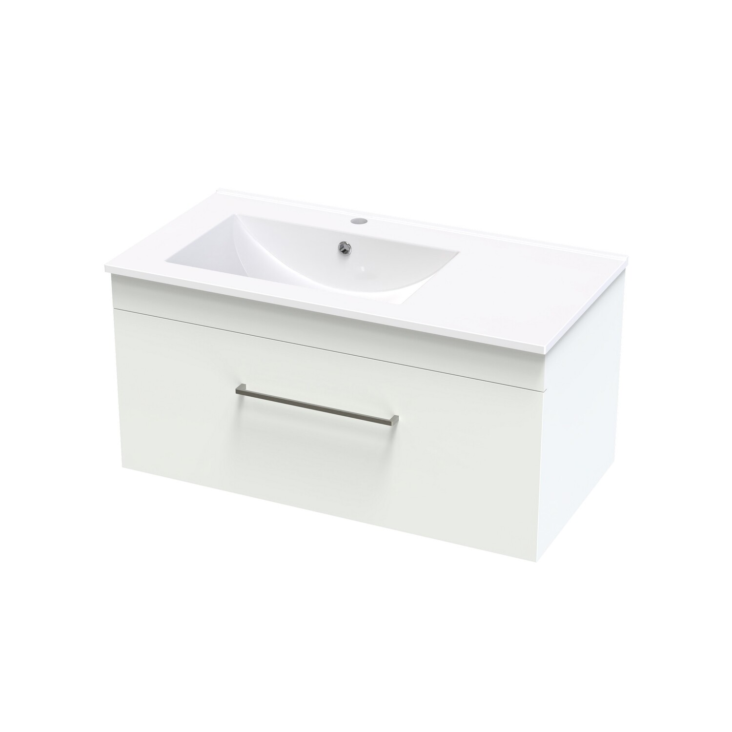 Cashmere Valley 900 Left Hand Bowl Sng Drawer White Melamine