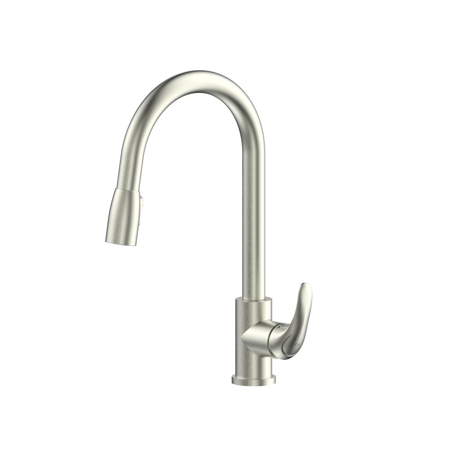Pull Down Gooseneck Sink Mixer  Brushed Nickle