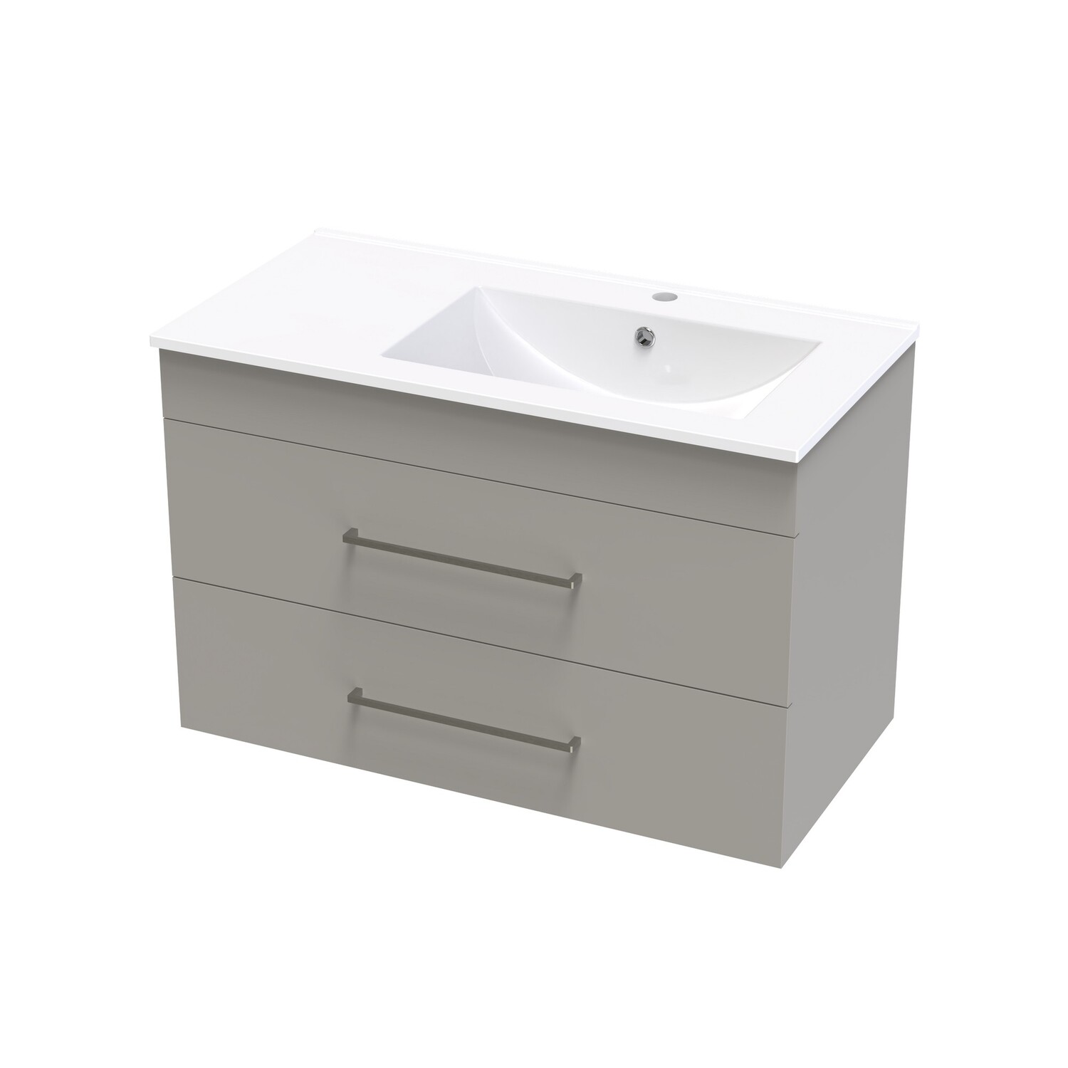Cashmere Valley 900 Right Hand Bowl Double Drawer Wall Colour