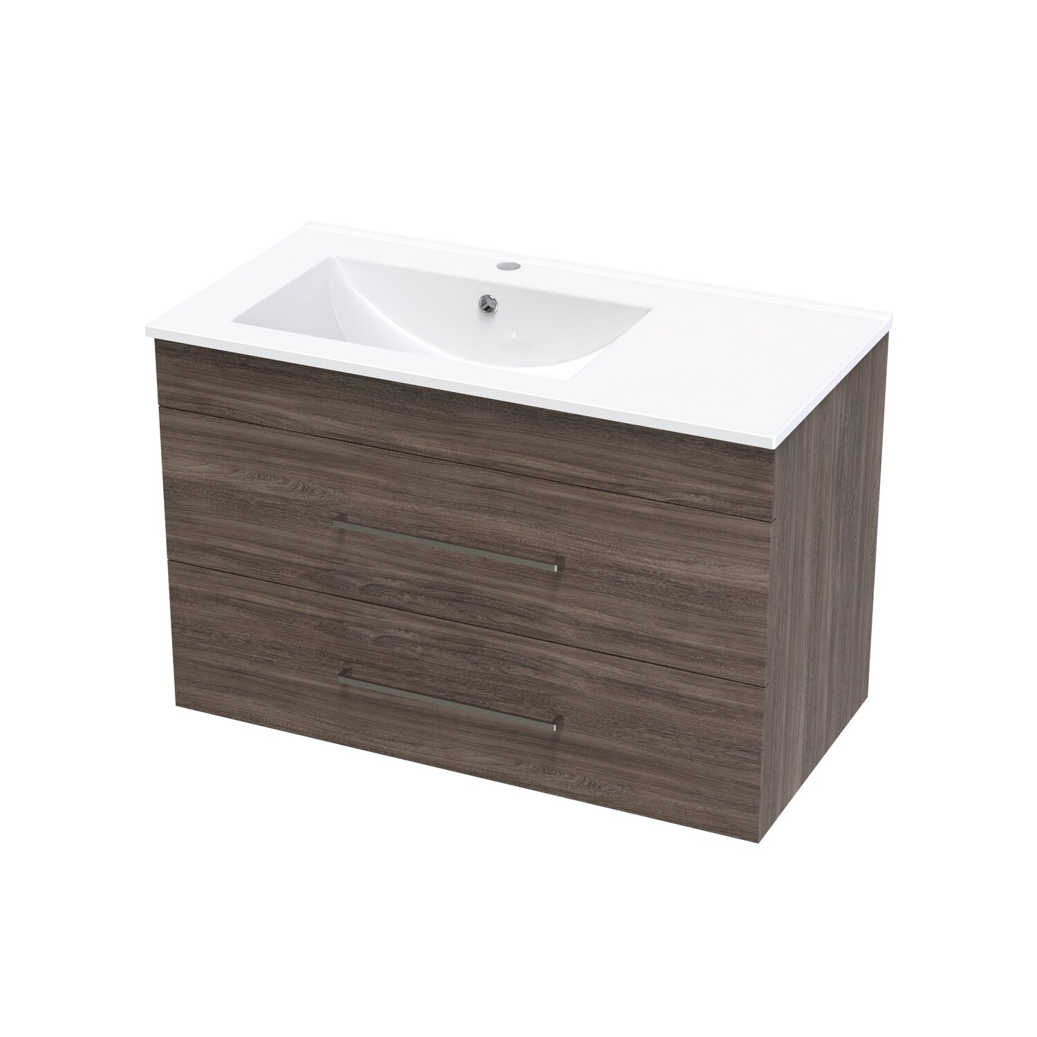 Cashmere Valley 900 Left Hand Bowl Double Drawer Wall Colour