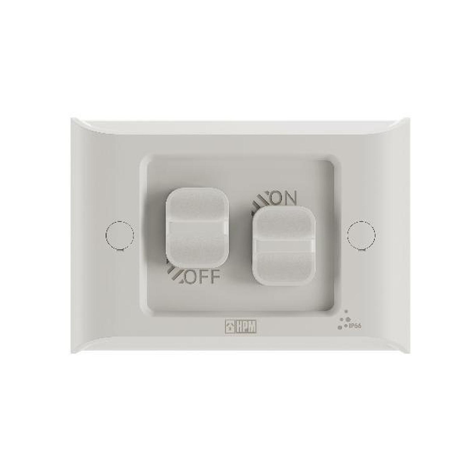 Aqua Weatherproof Double Switch