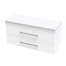 Cashmere Pro Cashmere Pro Double Bowl Double Drawer Wall Hung Vanity W: 1190mm, D: 445mm, H: 588mm. Ultra Gloss White