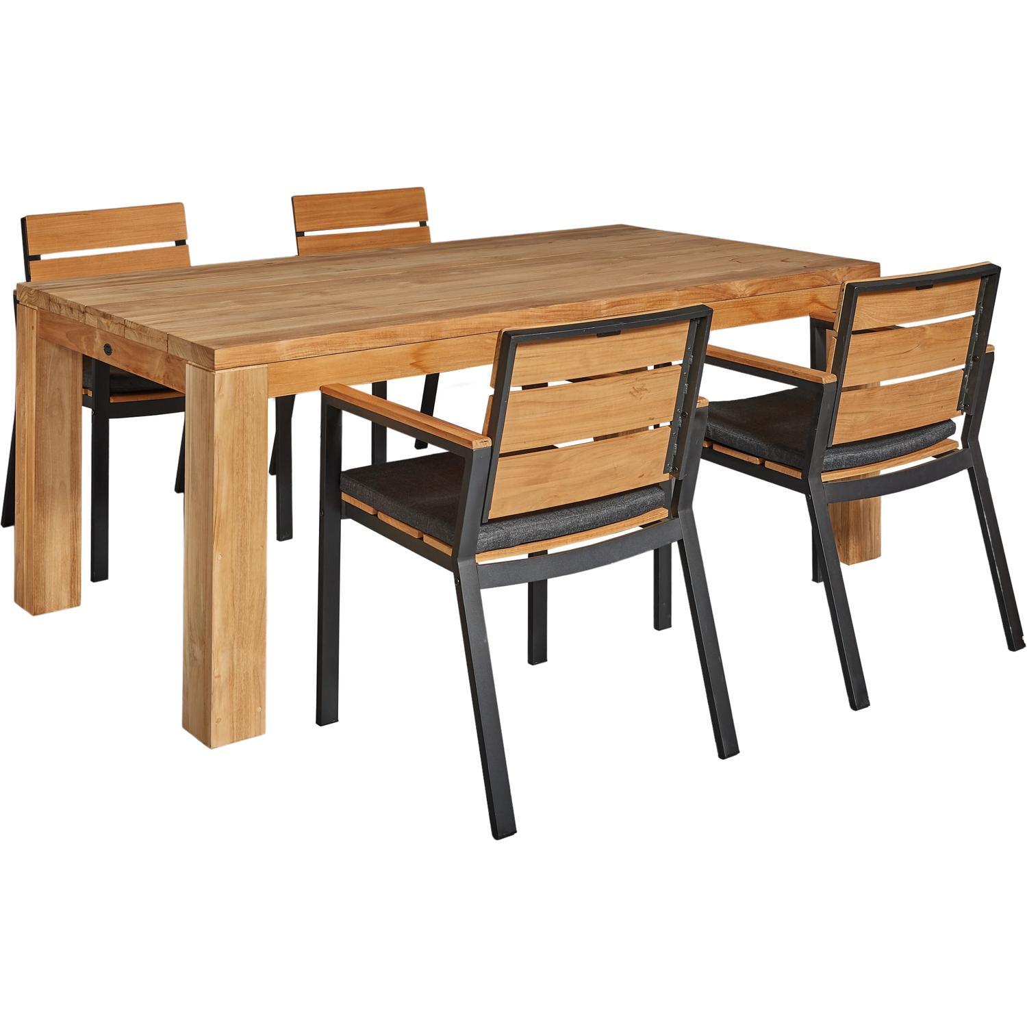 Outdoor Dining Setting With Montego Chairs 5 Piece