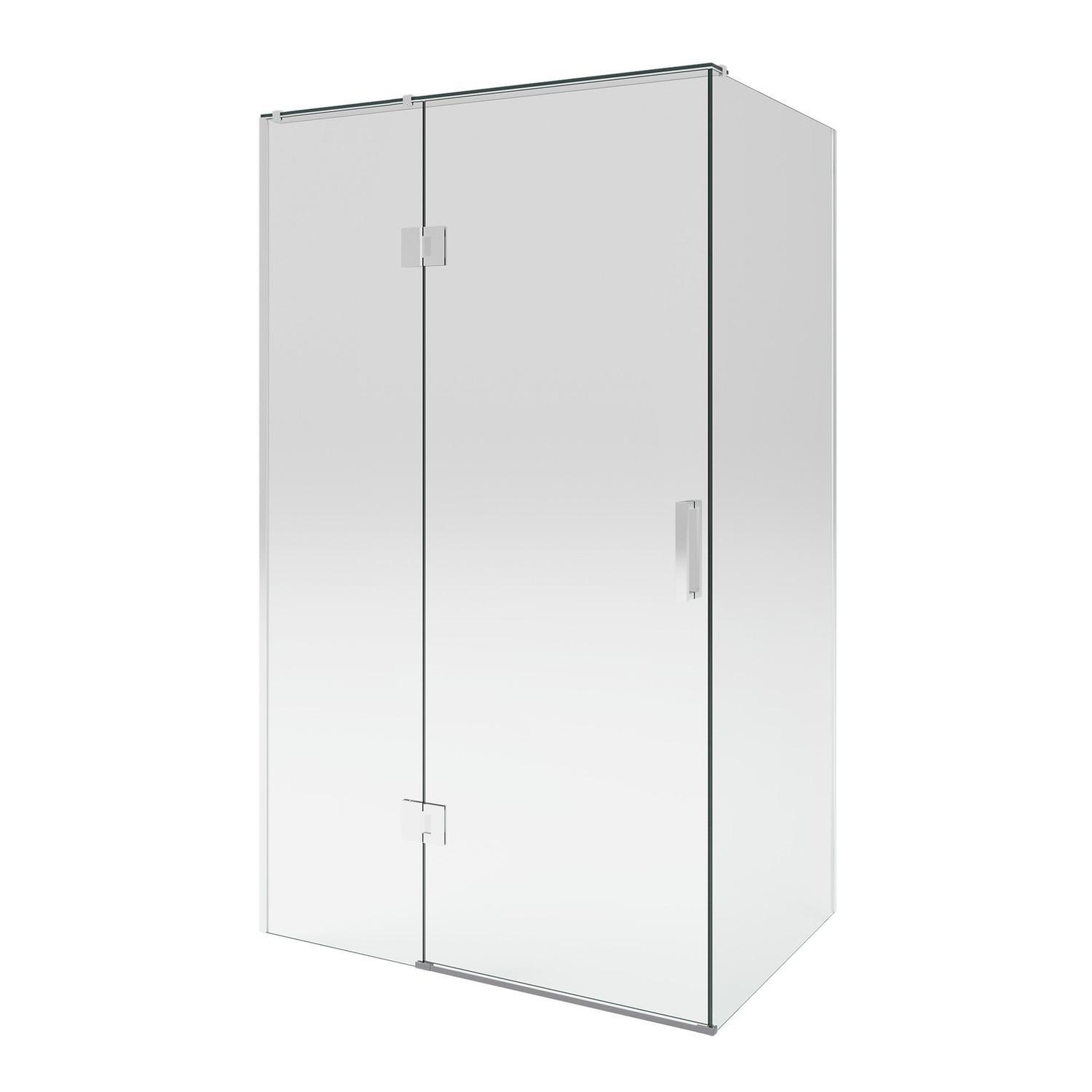 1200 x 1000mm 2-Wall Chrome Hinged Frameless Screens