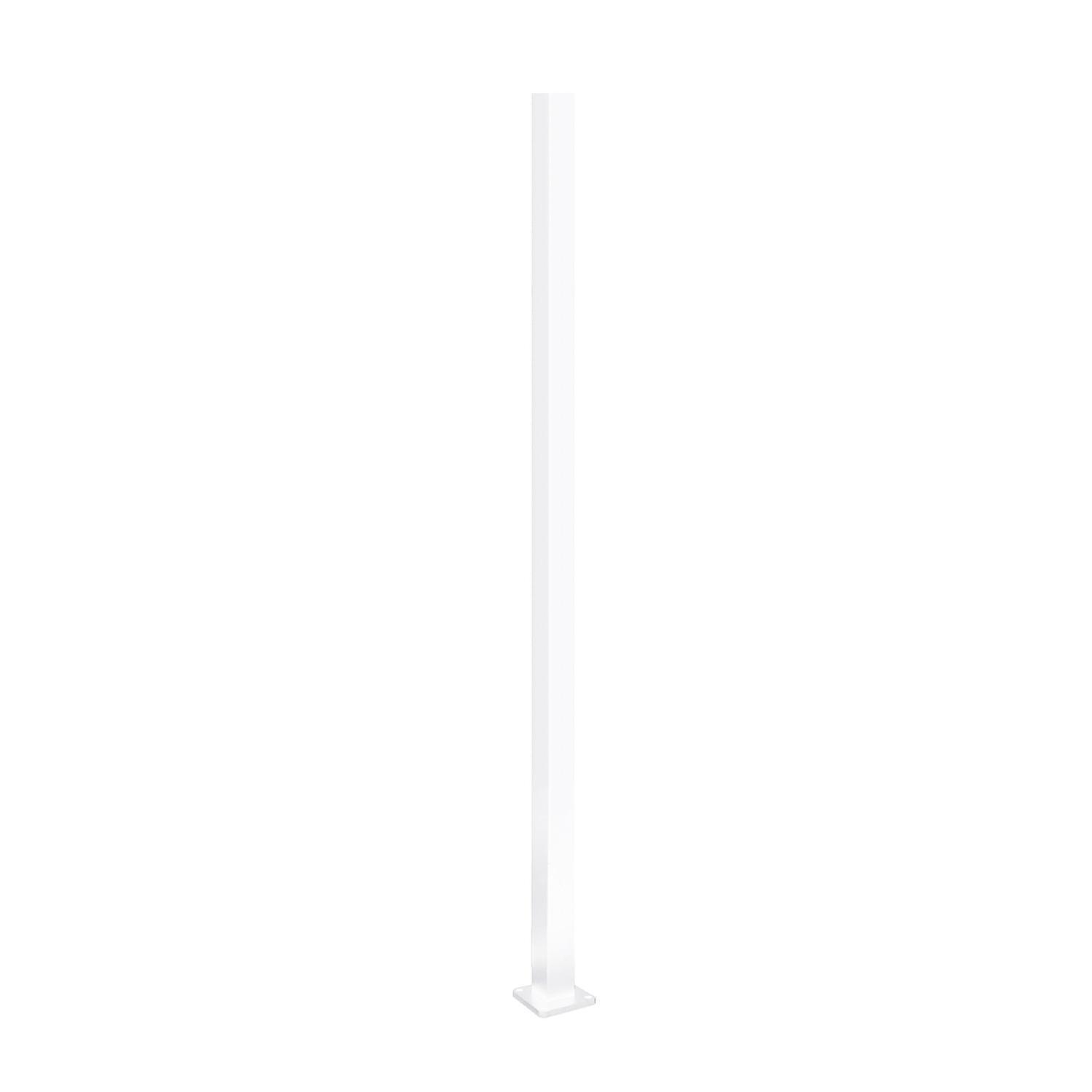 Aluminium Flanged Fence Post H: 1600mm, W:60mm, D:60mm White