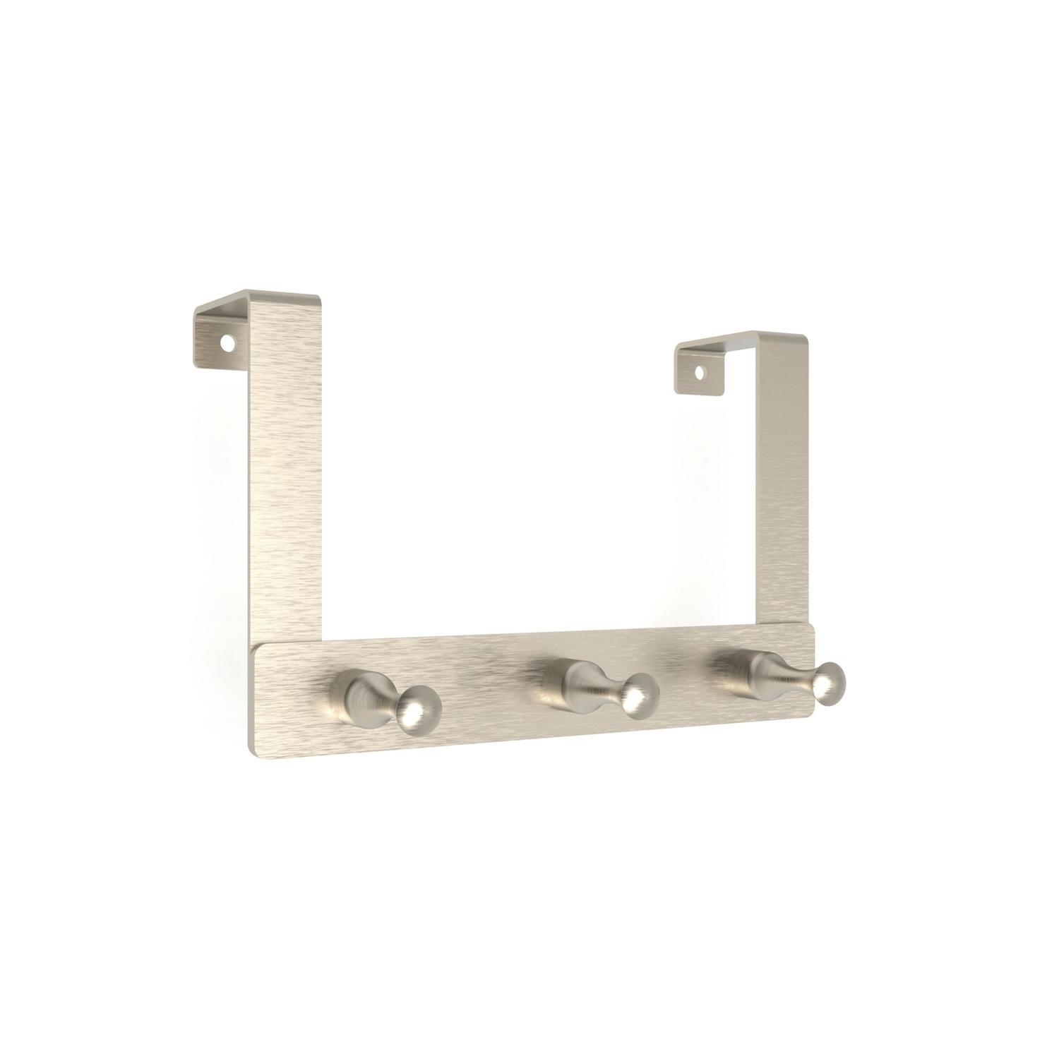 Over the Door 3 Hook Satin Nickel Finish