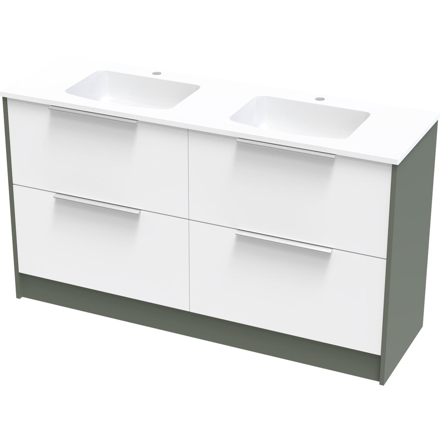 Nikau Grove 1500Db Double Drawer Floor Ultra Gloss White/Colour
