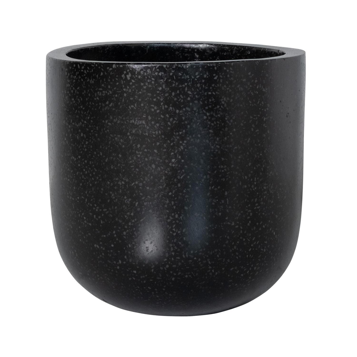 Egg Terrazzo Pot M Black