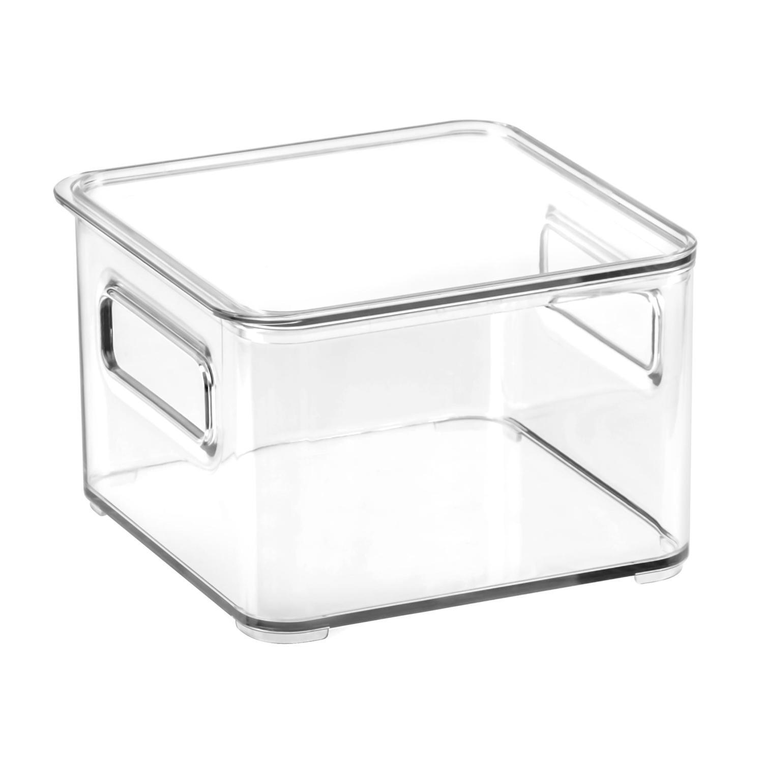 Storage Bin with Lid 150 x 150mm Clear