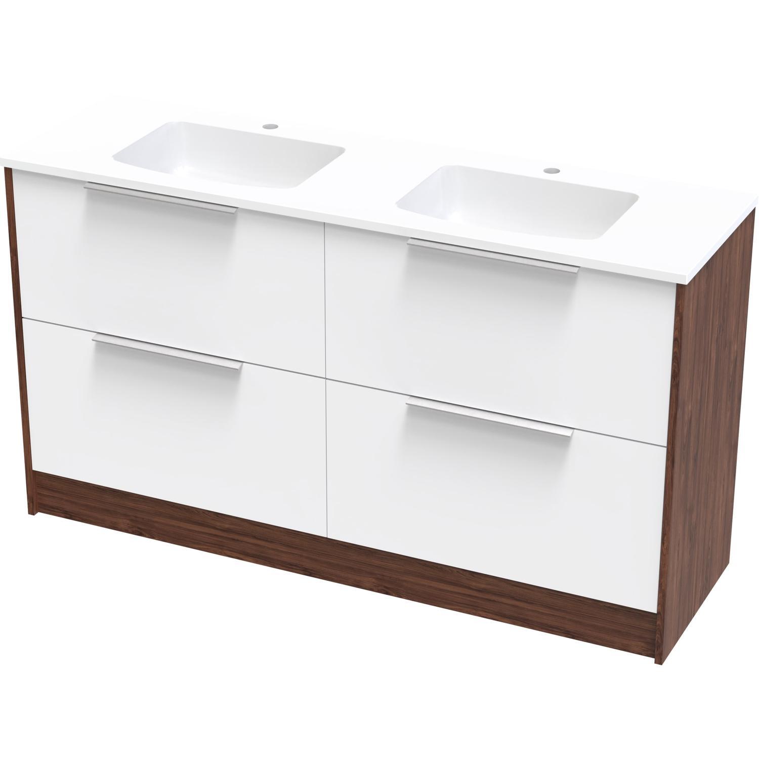 Nikau Grove 1500Db Double Drawer Floor Ultra Gloss White/Colour