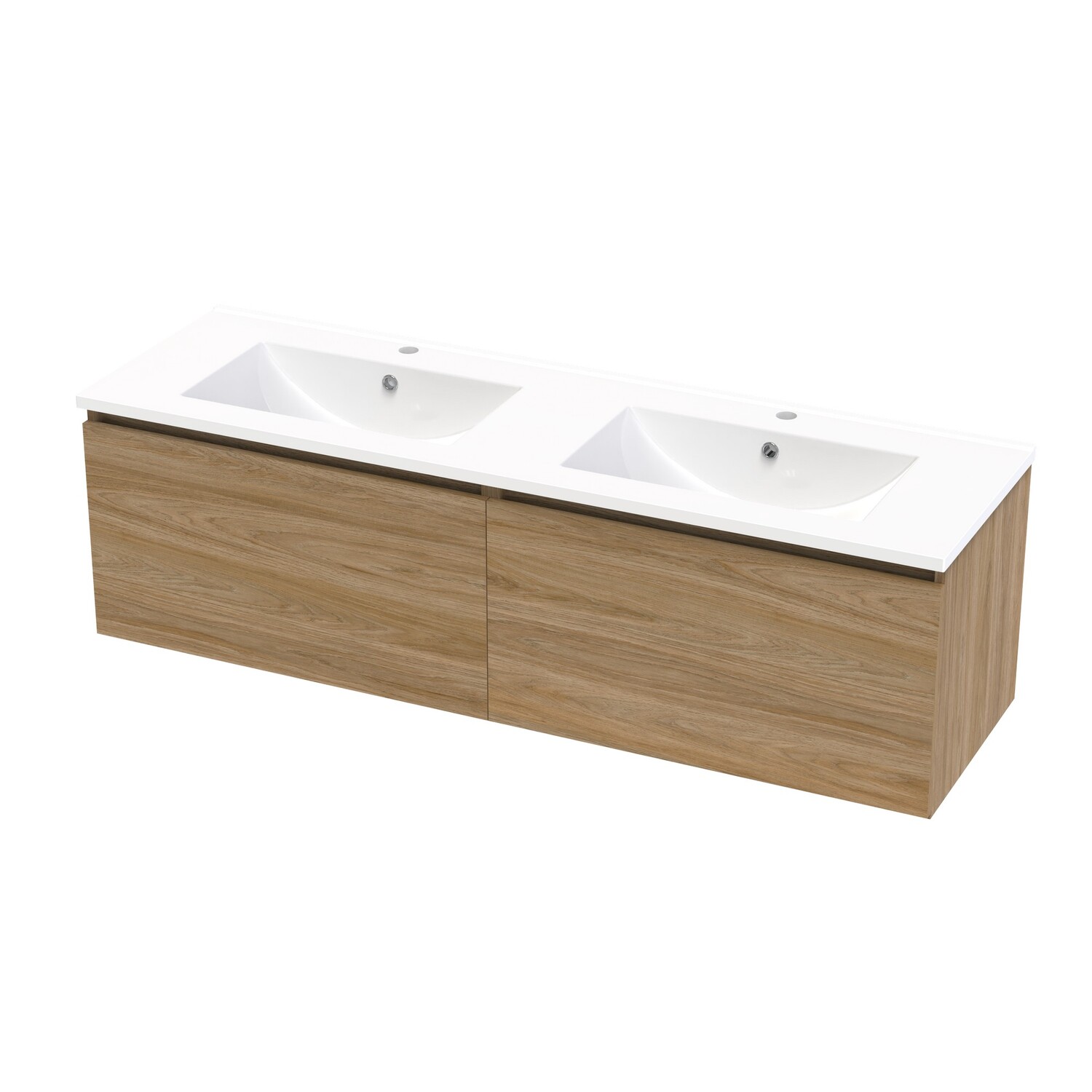 Single Drawer Double Bowl Wall Hung Vanity