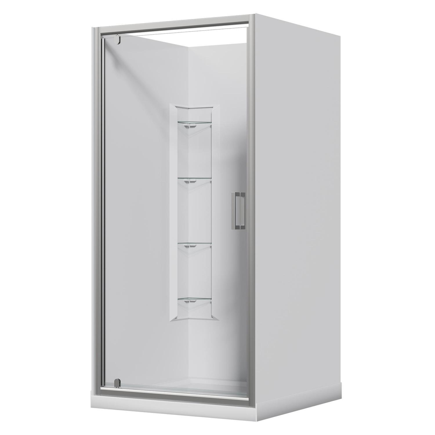 Alcove Corner Mould Acrylic Shower 1000 x 1000 x 2015mm Chrome