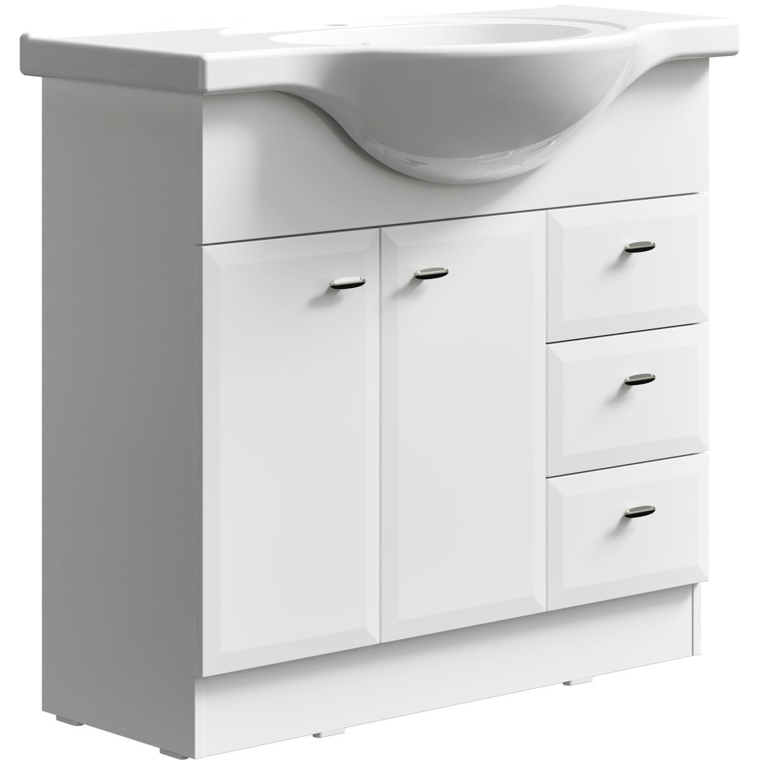 Sara Floor Standing Vanity 900mm Gloss White