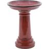 Glazed Mini Bird Bath Firework Red