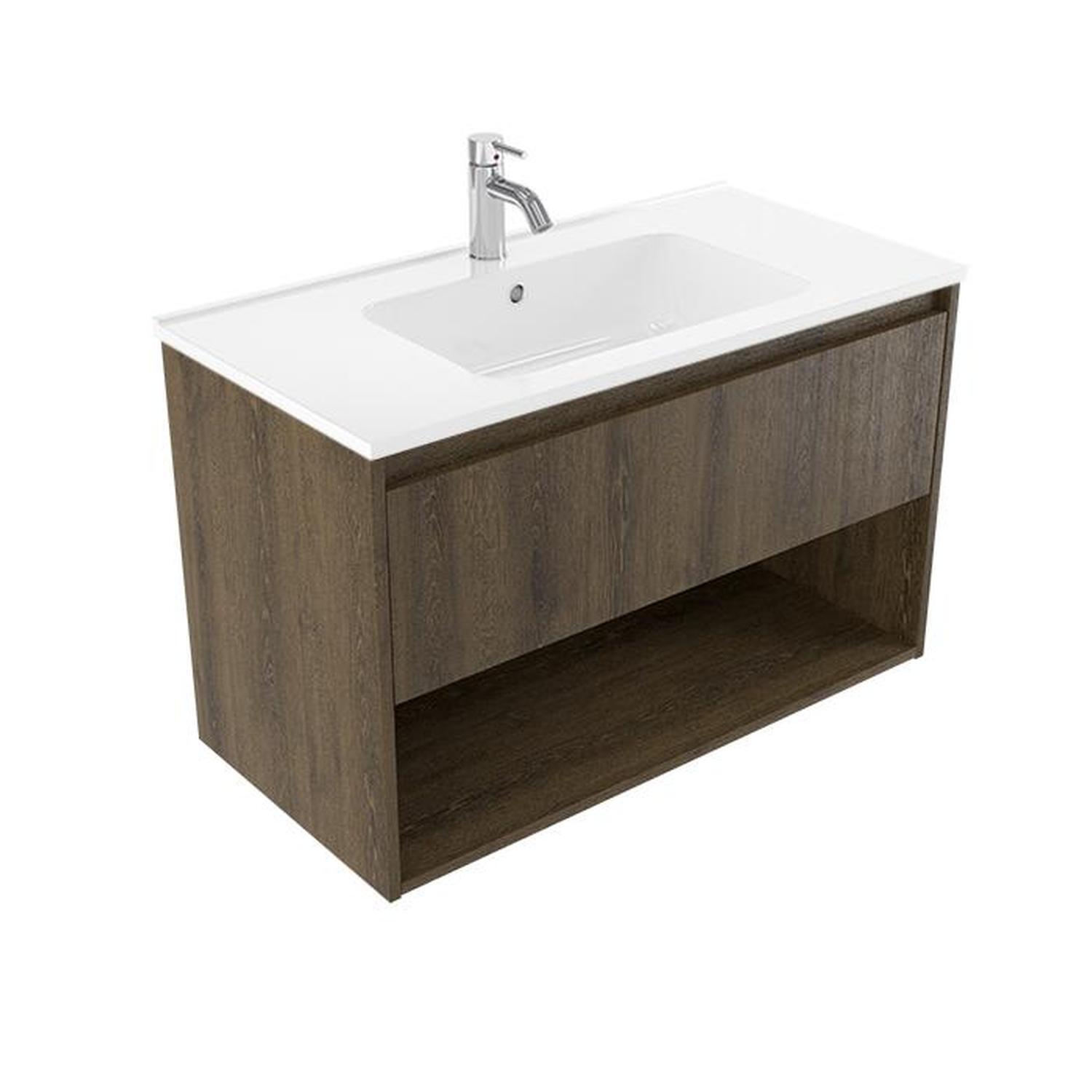 Wall Vanity 900mm Smoaky Oak