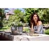 Plastic Pot with Saucer Grey 20cm