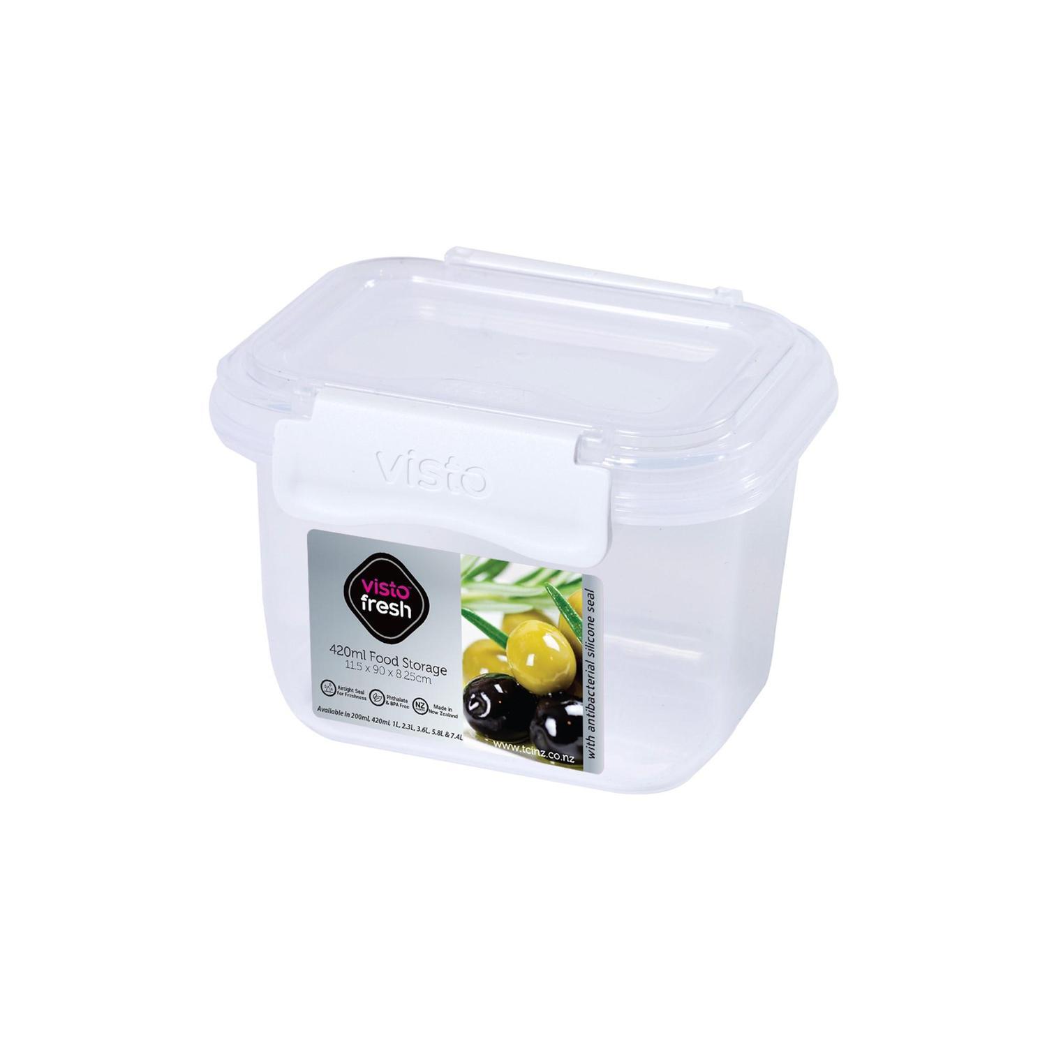 Container Clear with White Clips 420ml