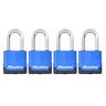 Weather Tough Excell Covered Laminated Steel Padlock With Boron Carbide Shackle 45mm pack of 4 Blue