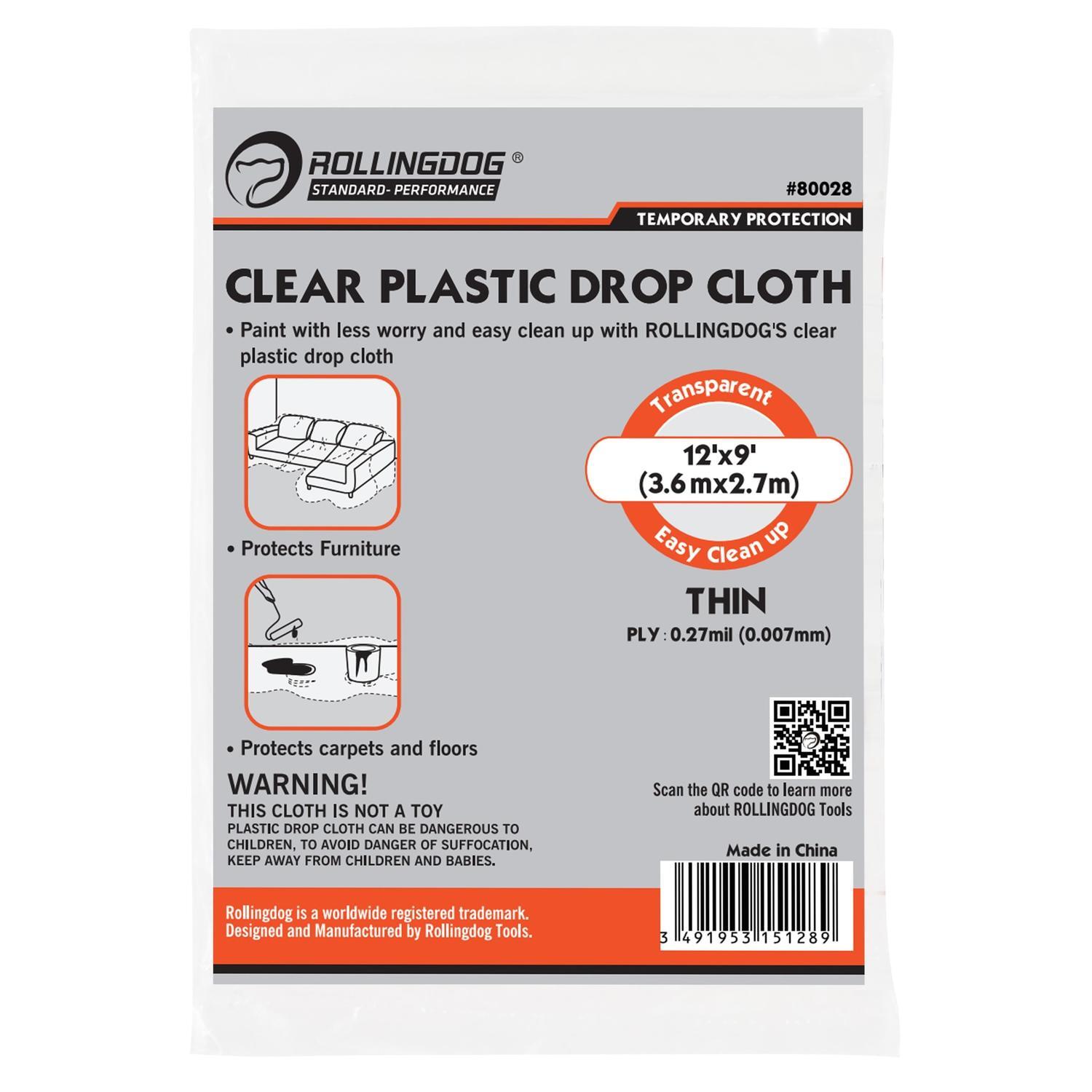 Clear Plastic Drop Clothmedium 2.7m x 3.6m