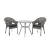 Canzo Outdoor Bistro Setting 3 Piece 720mm Wicker Chairs with cushion