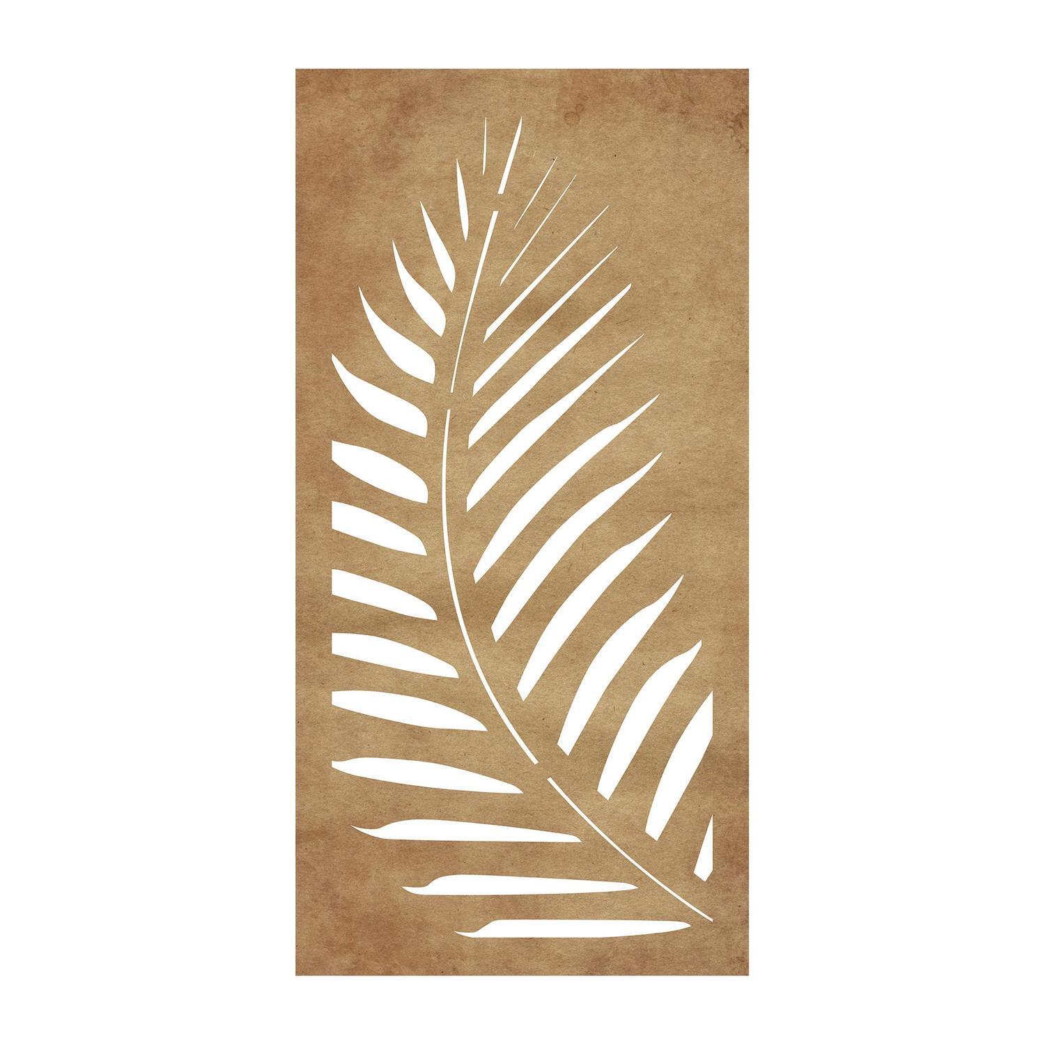 Fern Decorative Screen 900 x 1800mm Rust Steel