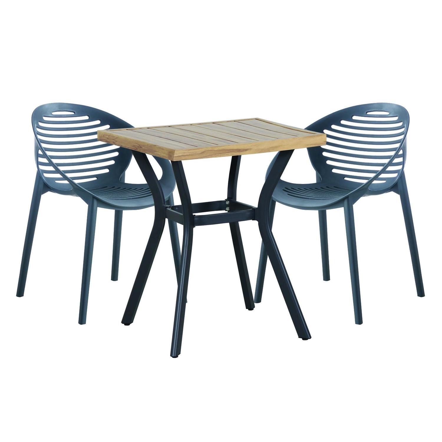 Outdoor Dining Setting 3 Piece Fes Round Dining Chair Charcoal