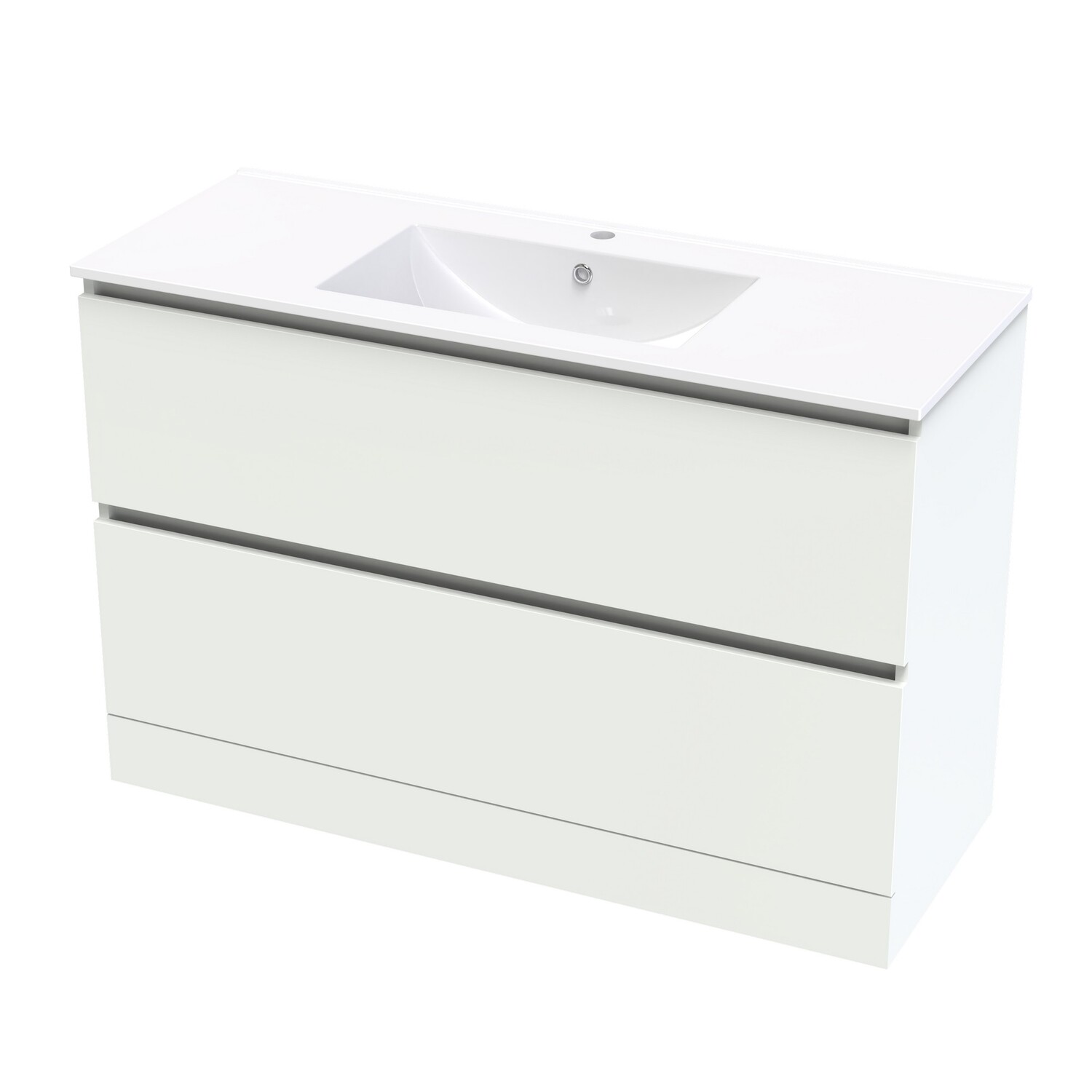 Pacific Rise 1200 Double Drawer Floor White Melamine