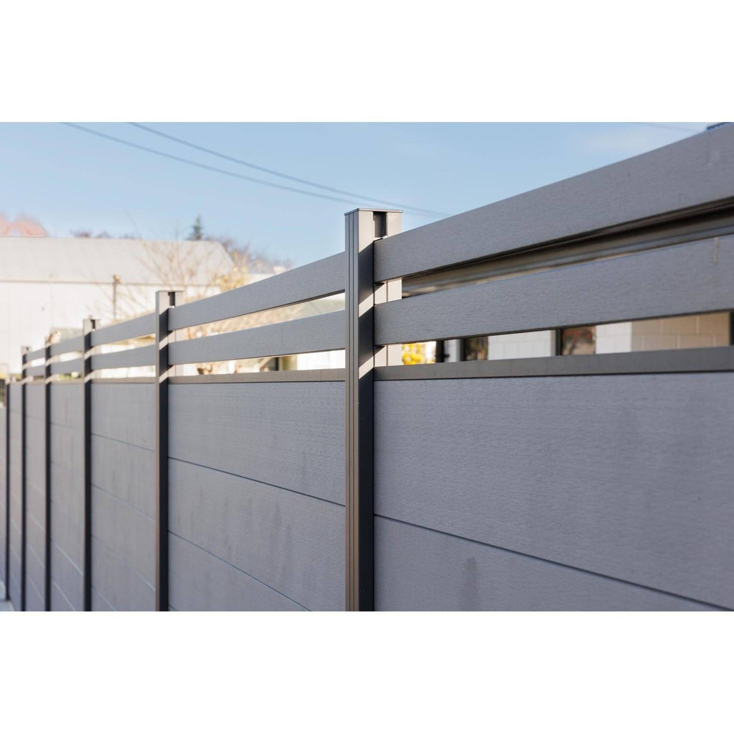 Composite Fence Panel With Slat Top